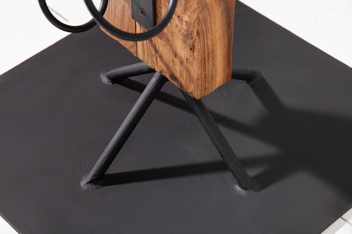 Casier à vin massif BARRACUDA 140cm porte-bouteille rustique en bois de teck