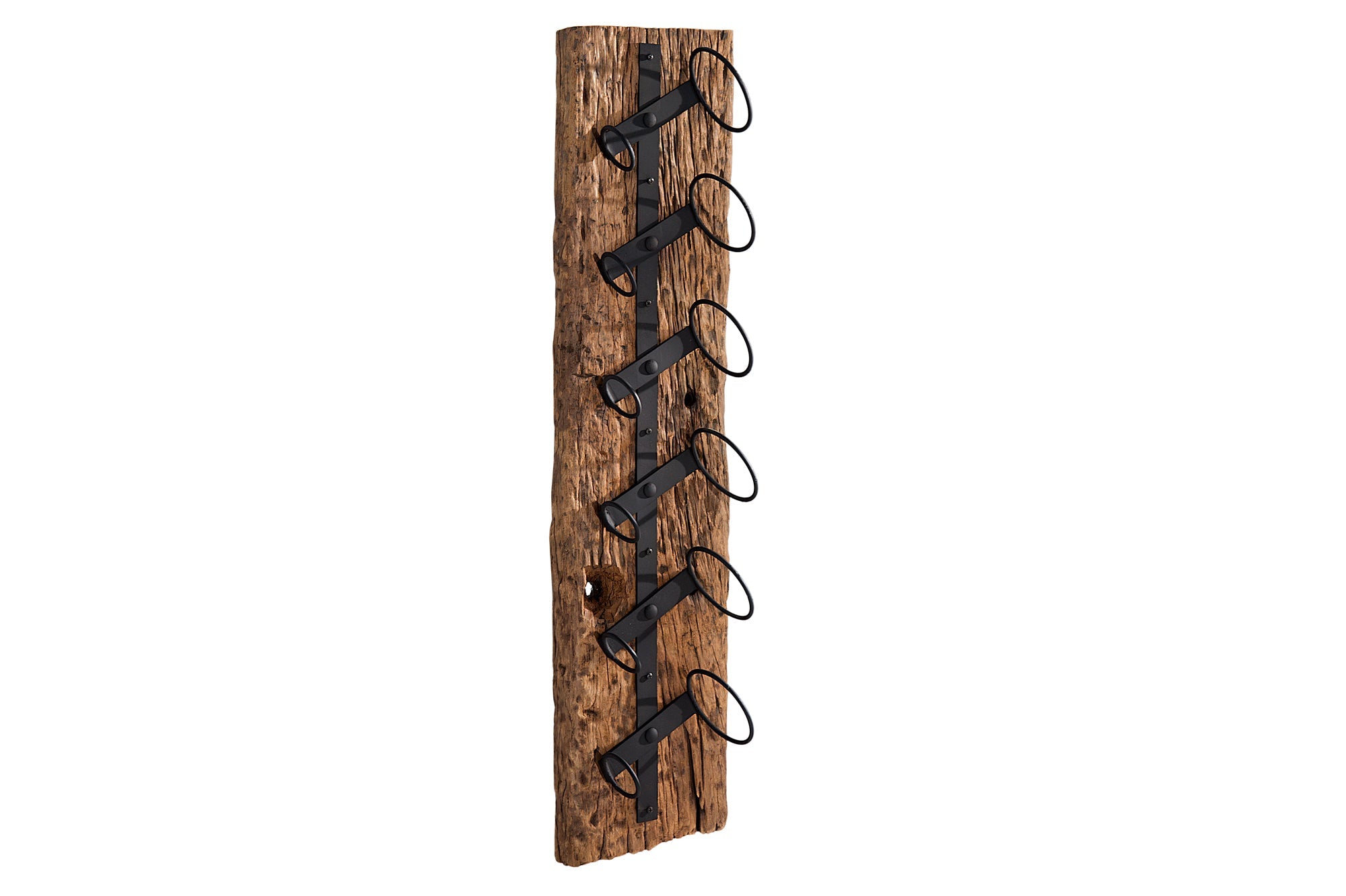 Casier à vin mural massif BARRACUDA 100cm porte bouteille en teck naturel