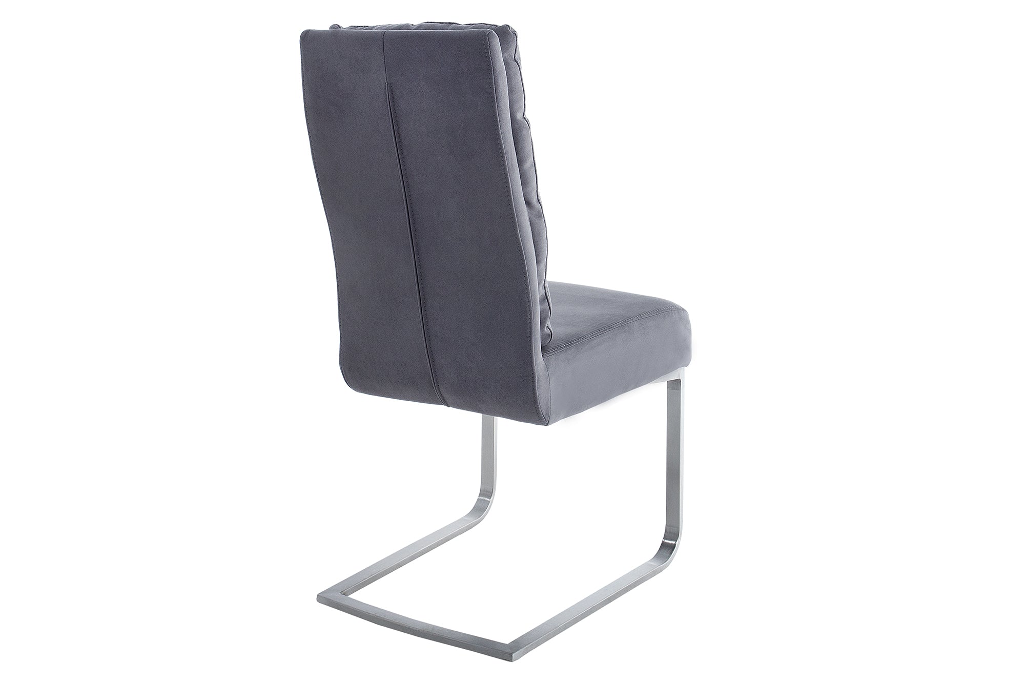 Lote de 2 sillas basculantes de diseño COMFORT en gris vintage con estructura de acero inoxidable