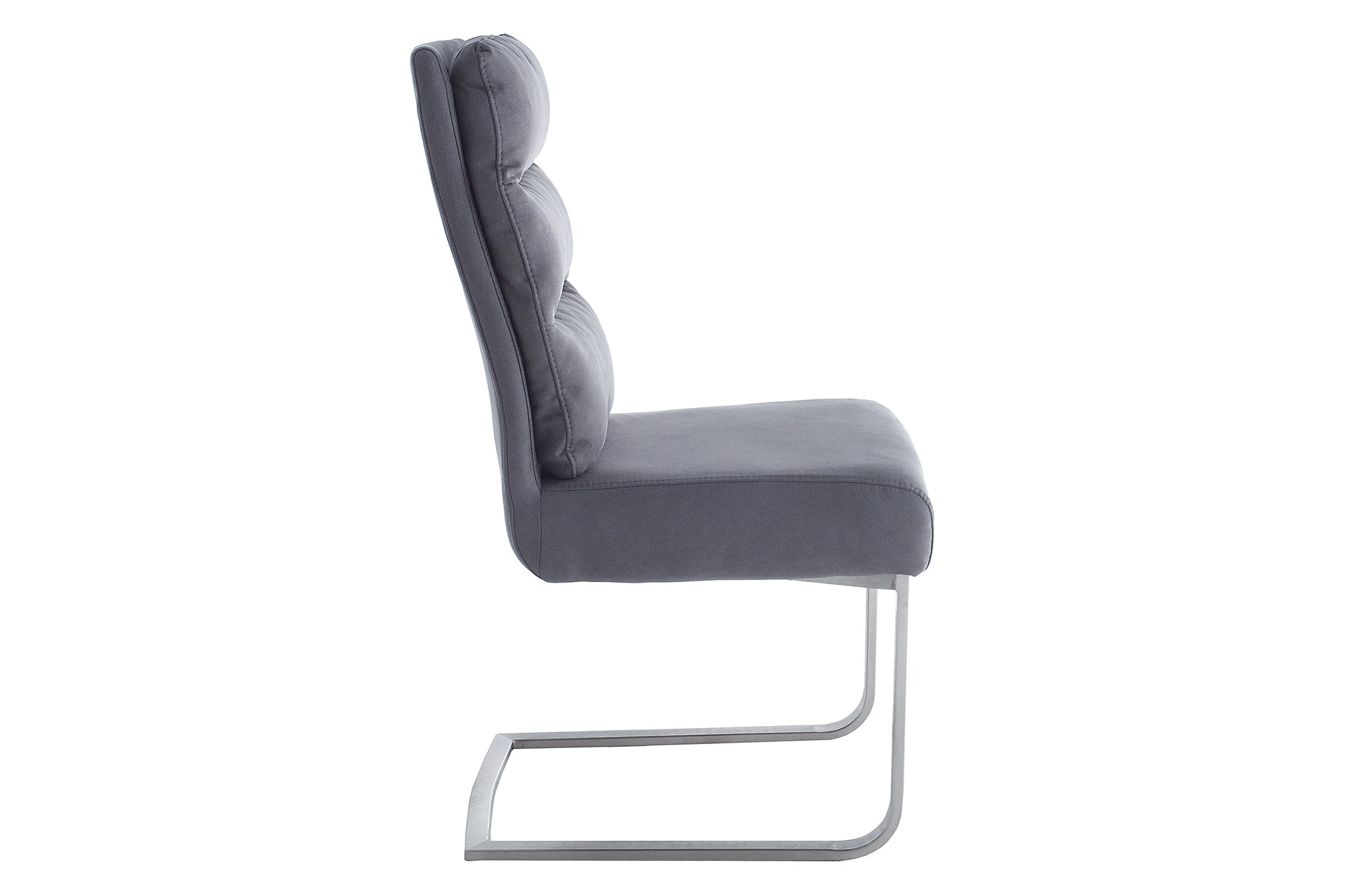Lote de 2 sillas basculantes de diseño COMFORT en gris vintage con estructura de acero inoxidable
