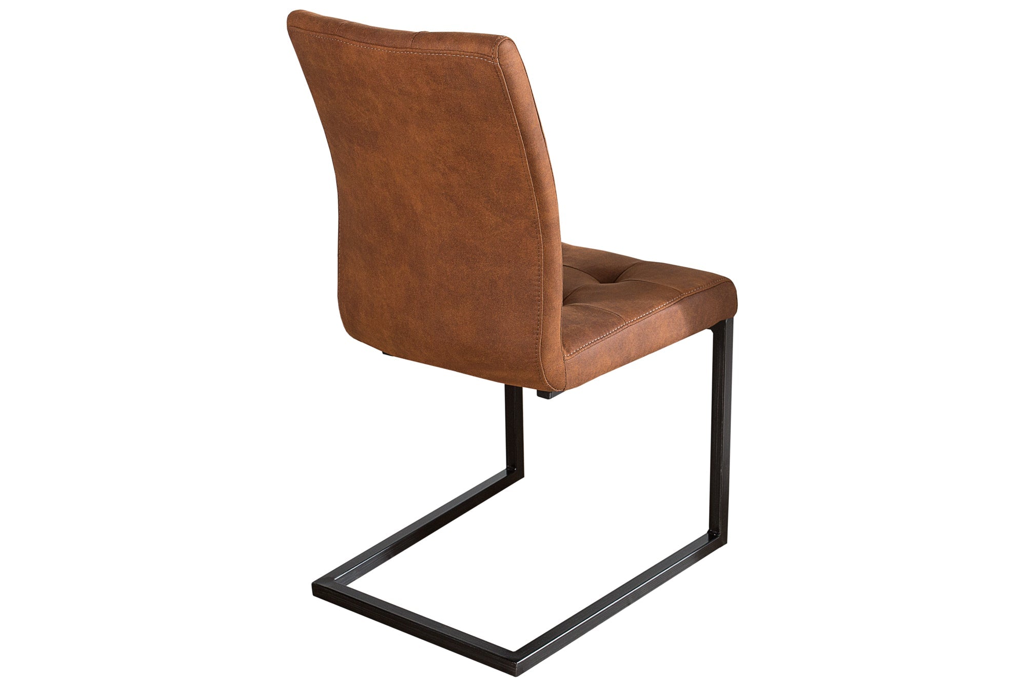 Lote de 2x sillas voladizas de diseño vintage OXFORD, marrón, estructura de hierro