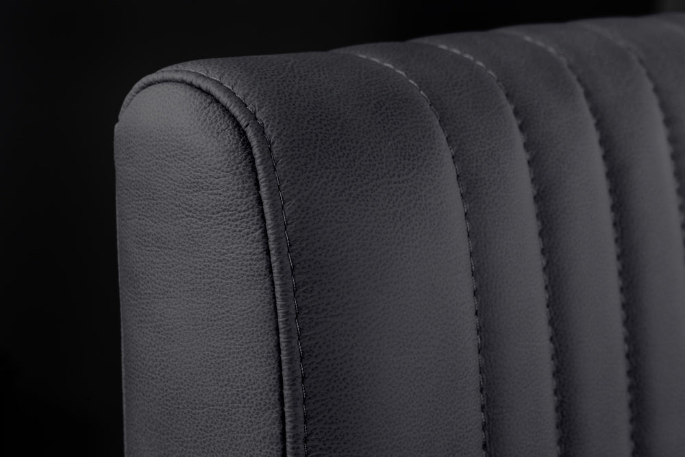 Chaise cantilever moderne BIG ASTON cuir véritable noir ressorts ensachés noyau métal