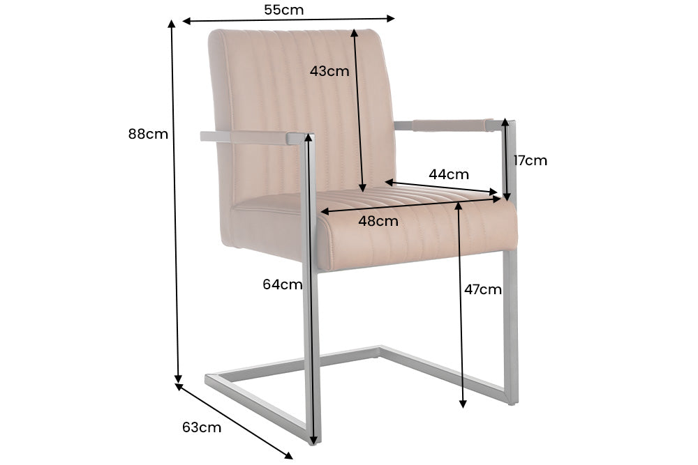 Chaise cantilever moderne BIG ASTON cuir véritable noir ressorts ensachés noyau métal
