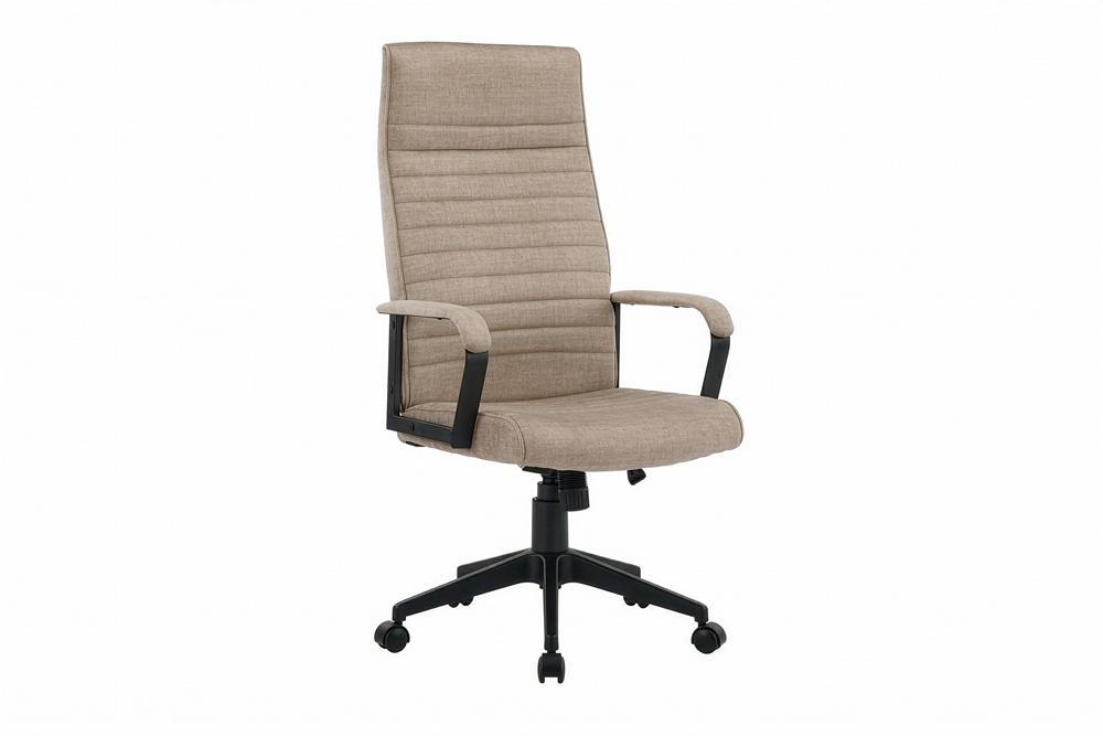 Chaise de bureau réglable en hauteur LAZIO taupe Vogue velours pivotante à roulettes