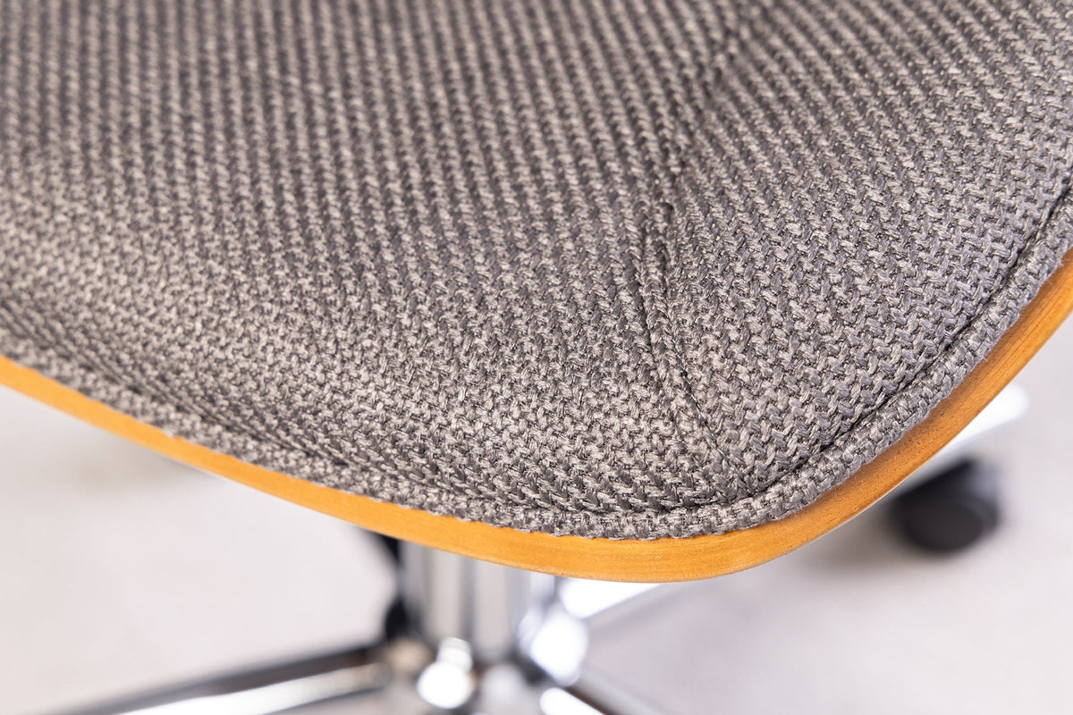 Chaise de bureau réglable en hauteur MANHATTAN noyer gris avec accoudoir rotatif