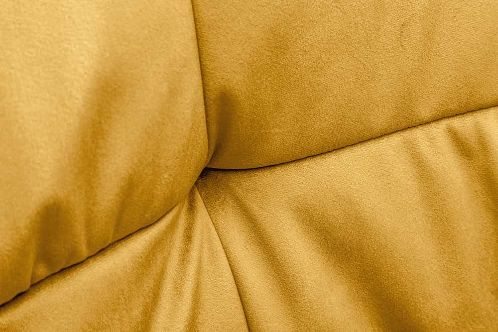 Juego de 2 exclusivas sillas de diseño LOFT de terciopelo amarillo mostaza con reposabrazos