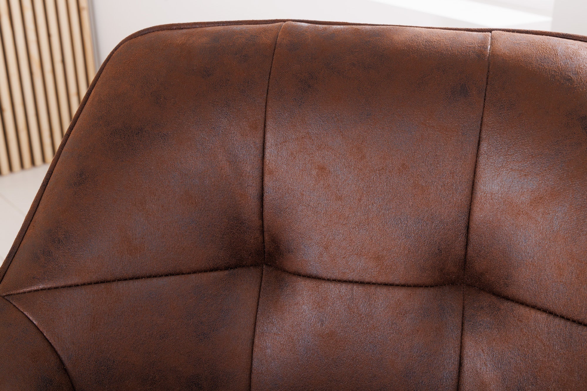 Lot de 2x chaises design LOFT pivotante en microfibre marron antique en hêtre massif avec accoudoirs