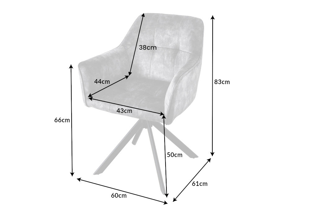 Lot de 2x chaises design LOFT velours champagne pivotante structure métal noir avec accoudoirs