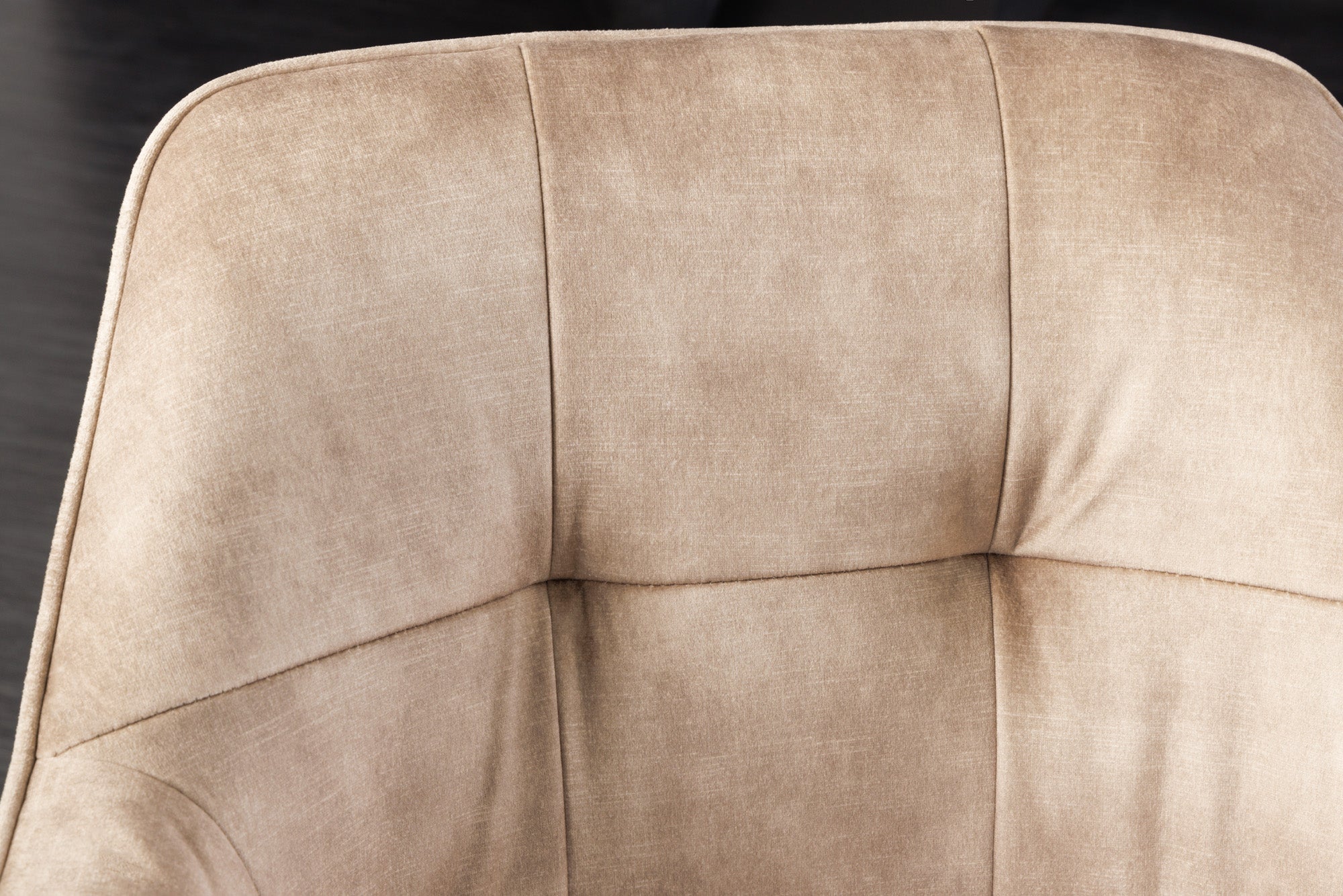 Lot de 2x chaises design LOFT velours champagne pivotante structure métal noir avec accoudoirs