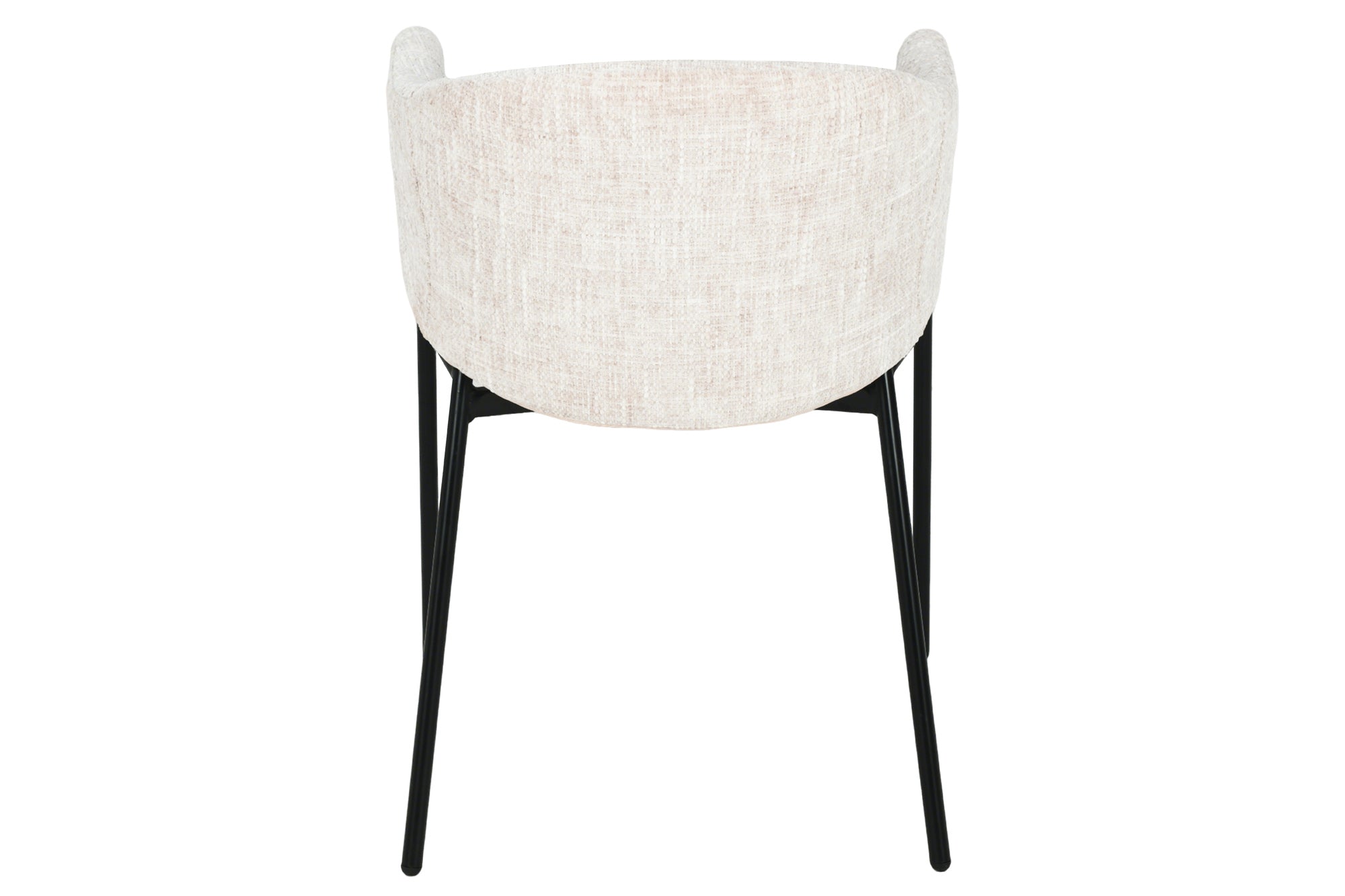 Lote de 2 sillas de chenilla beige de diseño NOBLESSE con estructura de metal negro