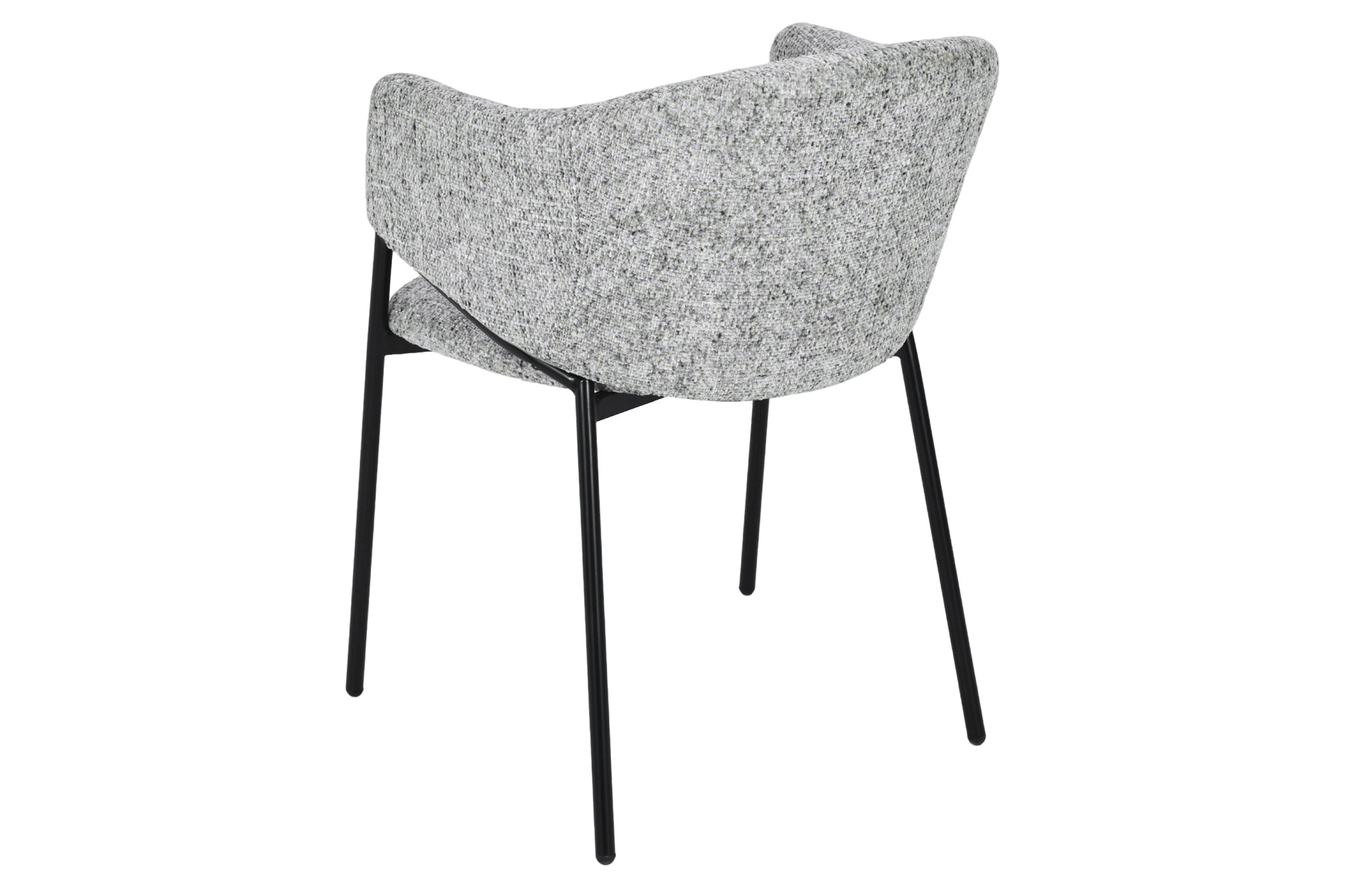 Lote de 2x sillas de diseño NOBLESSE chenilla gris estructura de metal negro