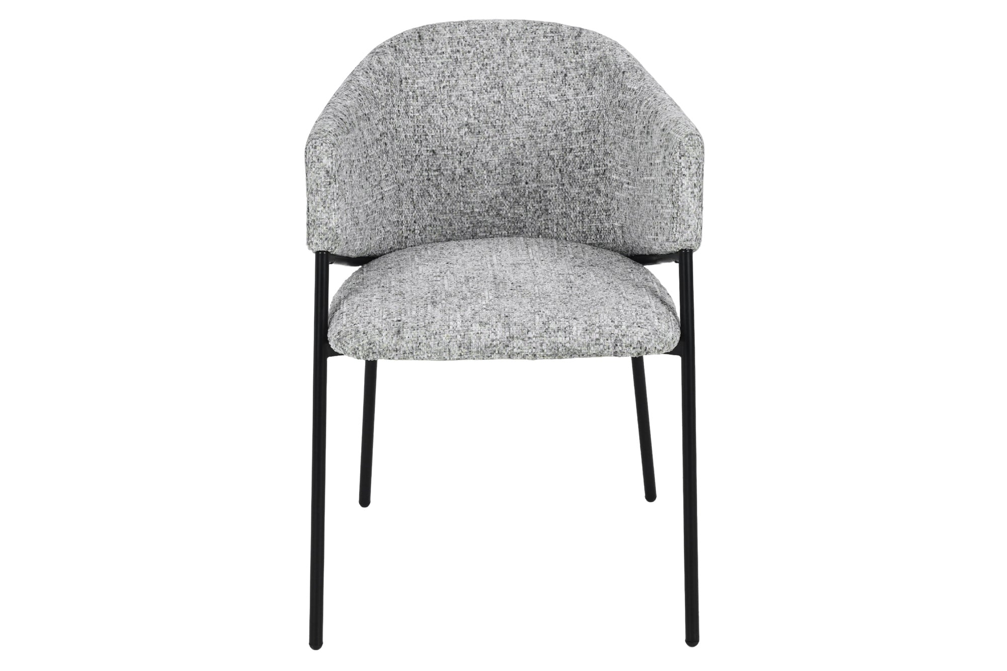 Lote de 2x sillas de diseño NOBLESSE chenilla gris estructura de metal negro