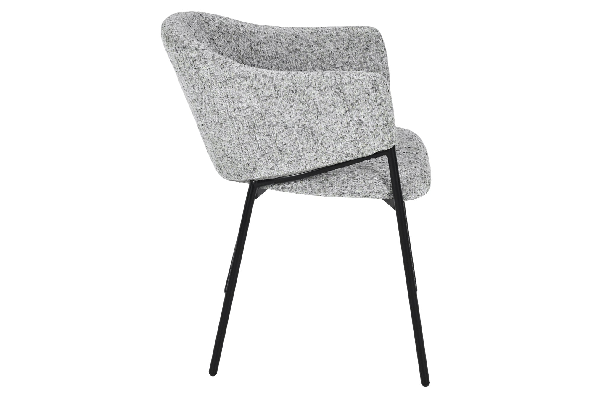 Lote de 2x sillas de diseño NOBLESSE chenilla gris estructura de metal negro