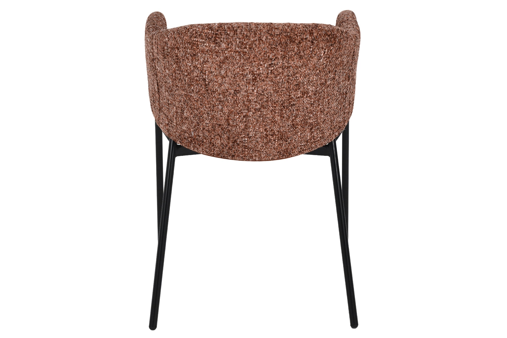 Lote de 2 sillas de chenilla marrón de diseño NOBLESSE con estructura de metal negro
