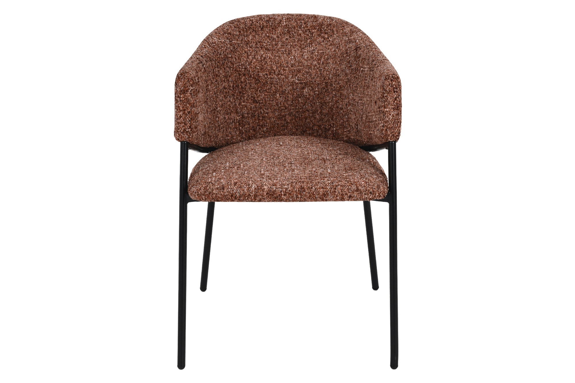 Lote de 2 sillas de chenilla marrón de diseño NOBLESSE con estructura de metal negro