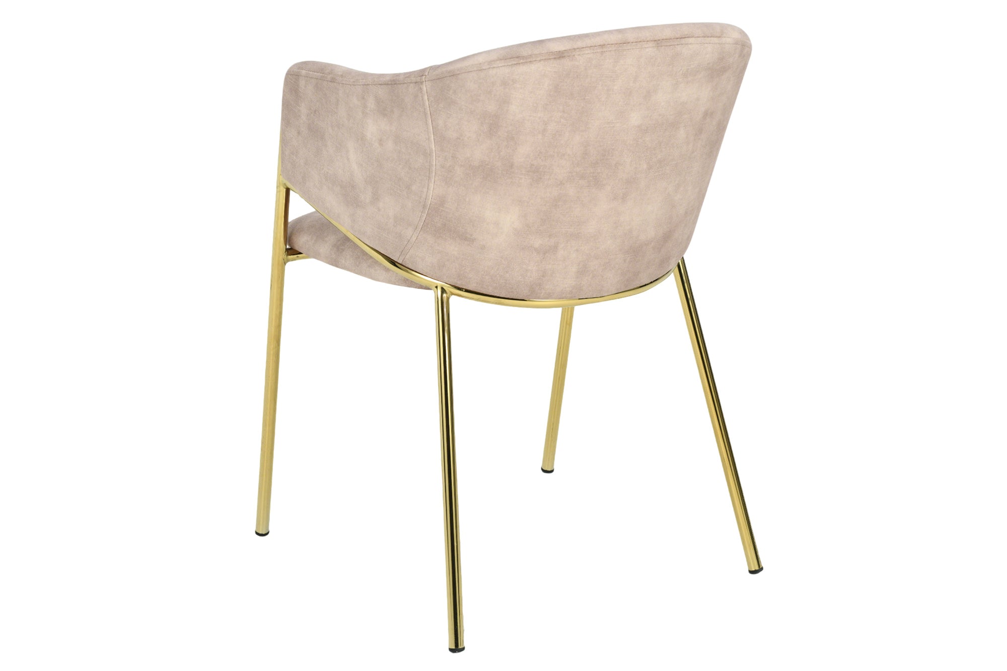 Lote de 2 sillas de diseño NOBLESSE, terciopelo beige champán, estructura de metal cromado dorado