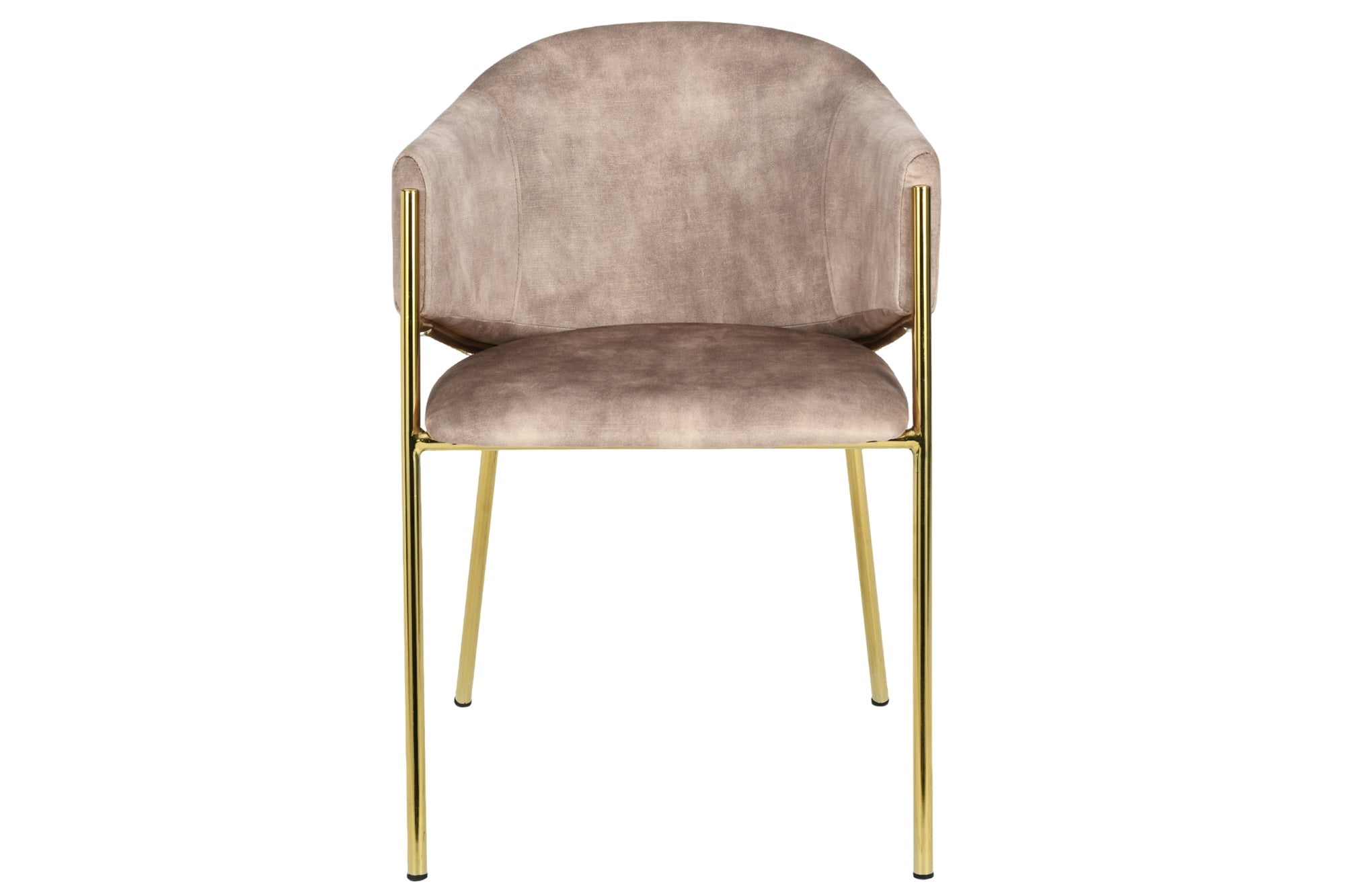 Lote de 2 sillas de diseño NOBLESSE, terciopelo beige champán, estructura de metal cromado dorado