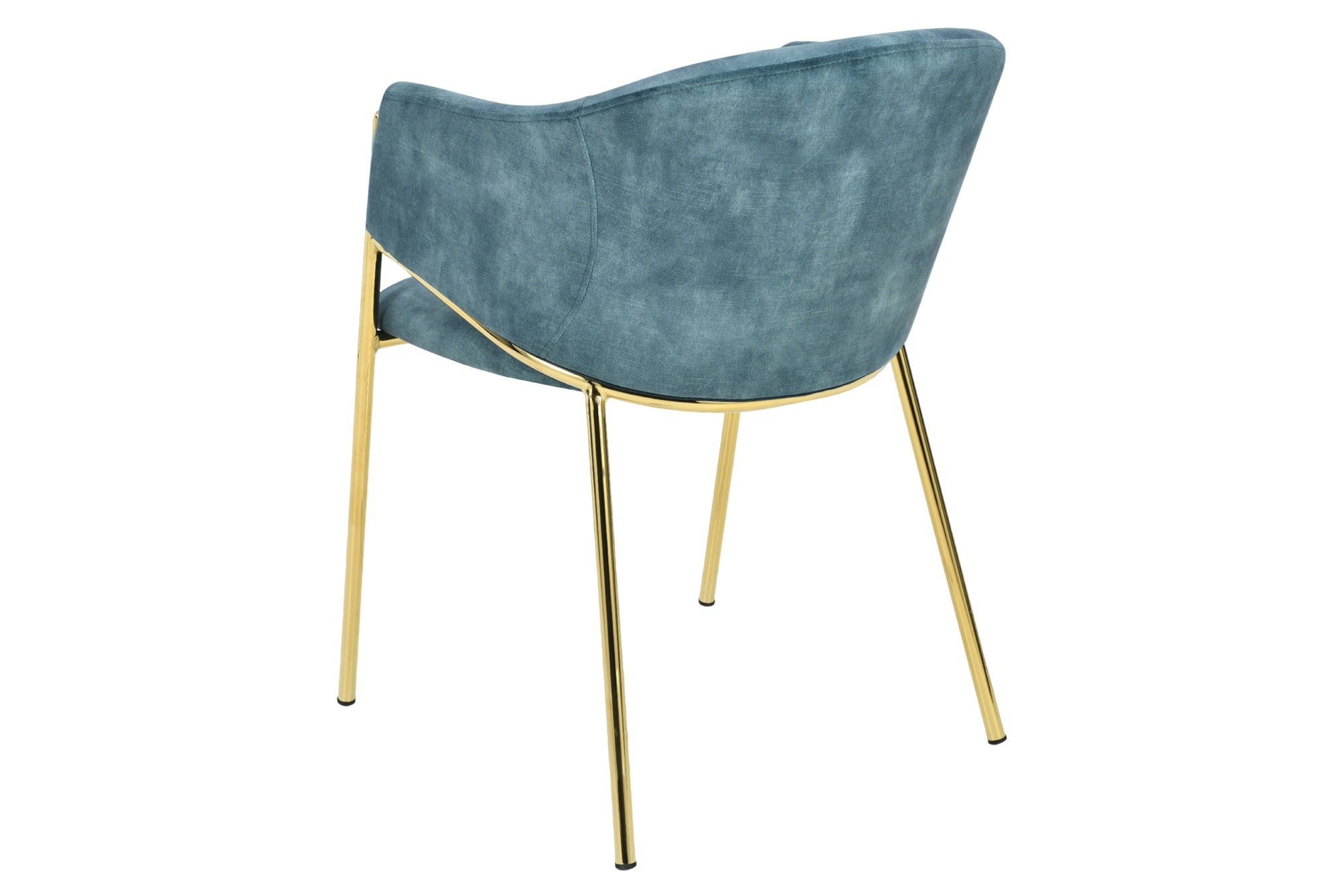 Lote de 2 sillas de diseño NOBLESSE de terciopelo color petróleo con estructura de metal cromado dorado