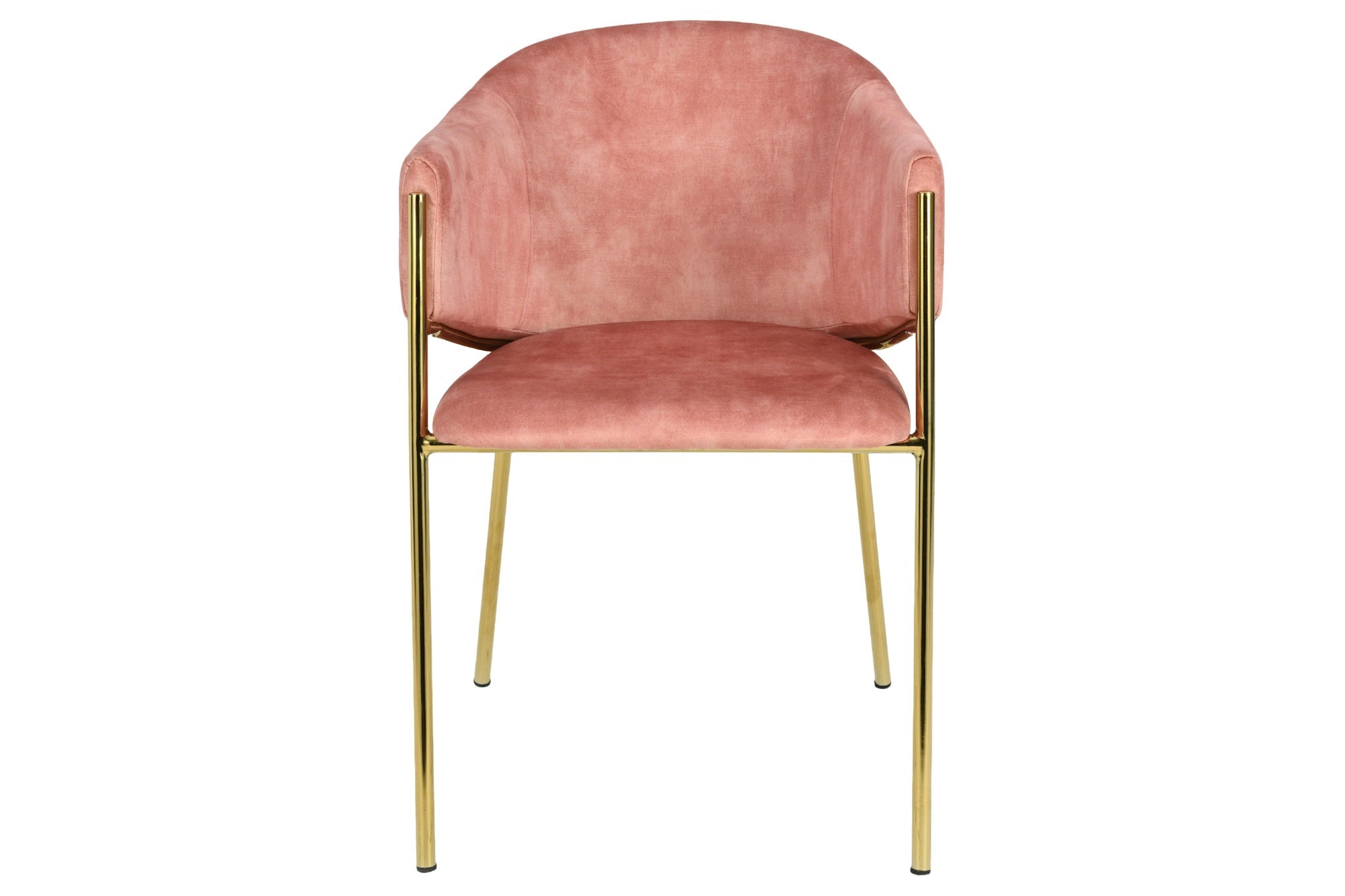 Lot de 2x chaises design NOBLESSE velours rosé structure métal chromé doré look rétro
