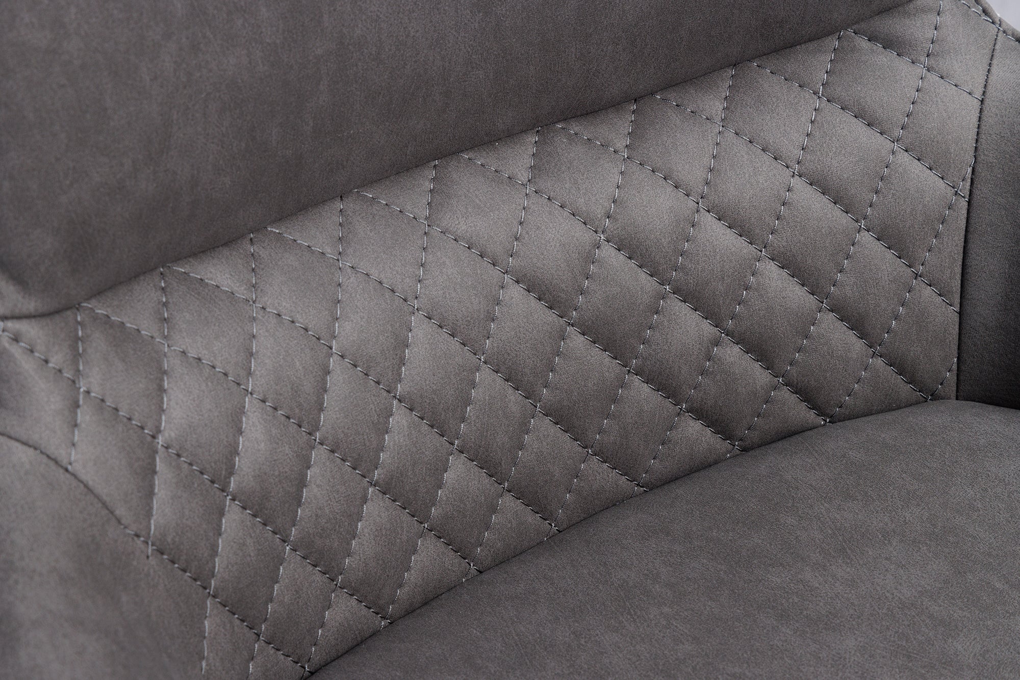 Lote de 2x sillas giratorias de diseño ALPINE gris marrón negro patas metal apoyabrazos