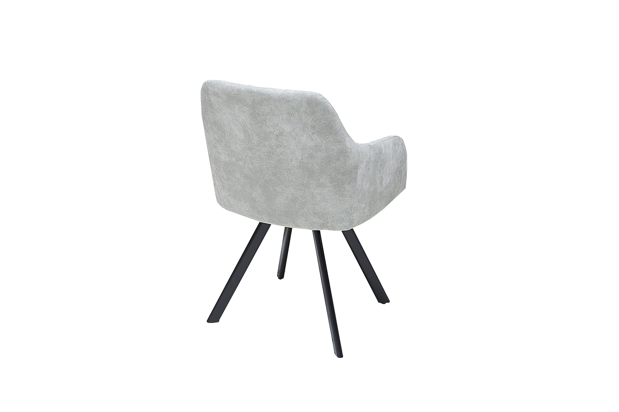 Silla LUCCA de diseño retro en microfibra gris piedra con reposabrazos acolchados