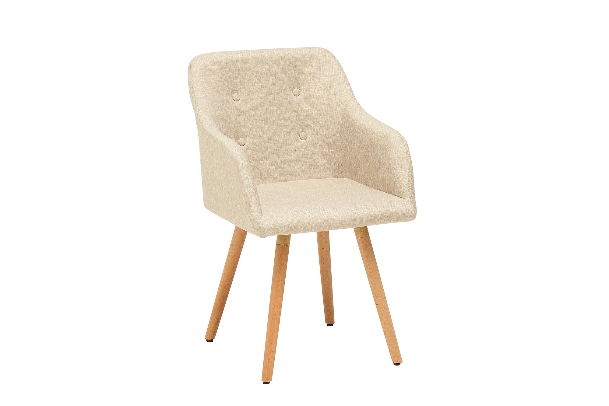 Lote de 2x SCANDINAVIA MEISTERSTÜCK sillas de diseño retro beige con reposabrazos