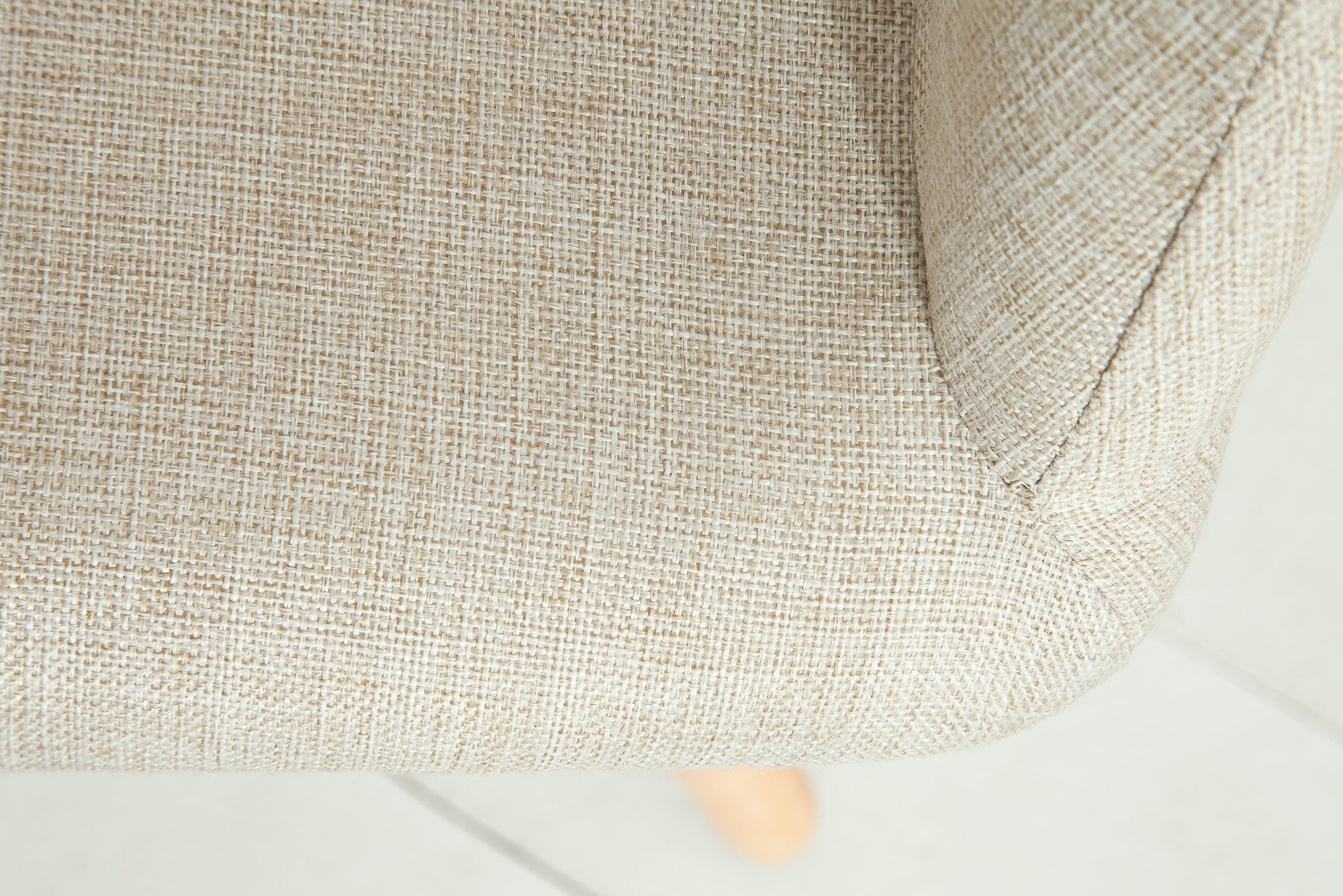Lote de 2x SCANDINAVIA MEISTERSTÜCK sillas de diseño retro beige con reposabrazos