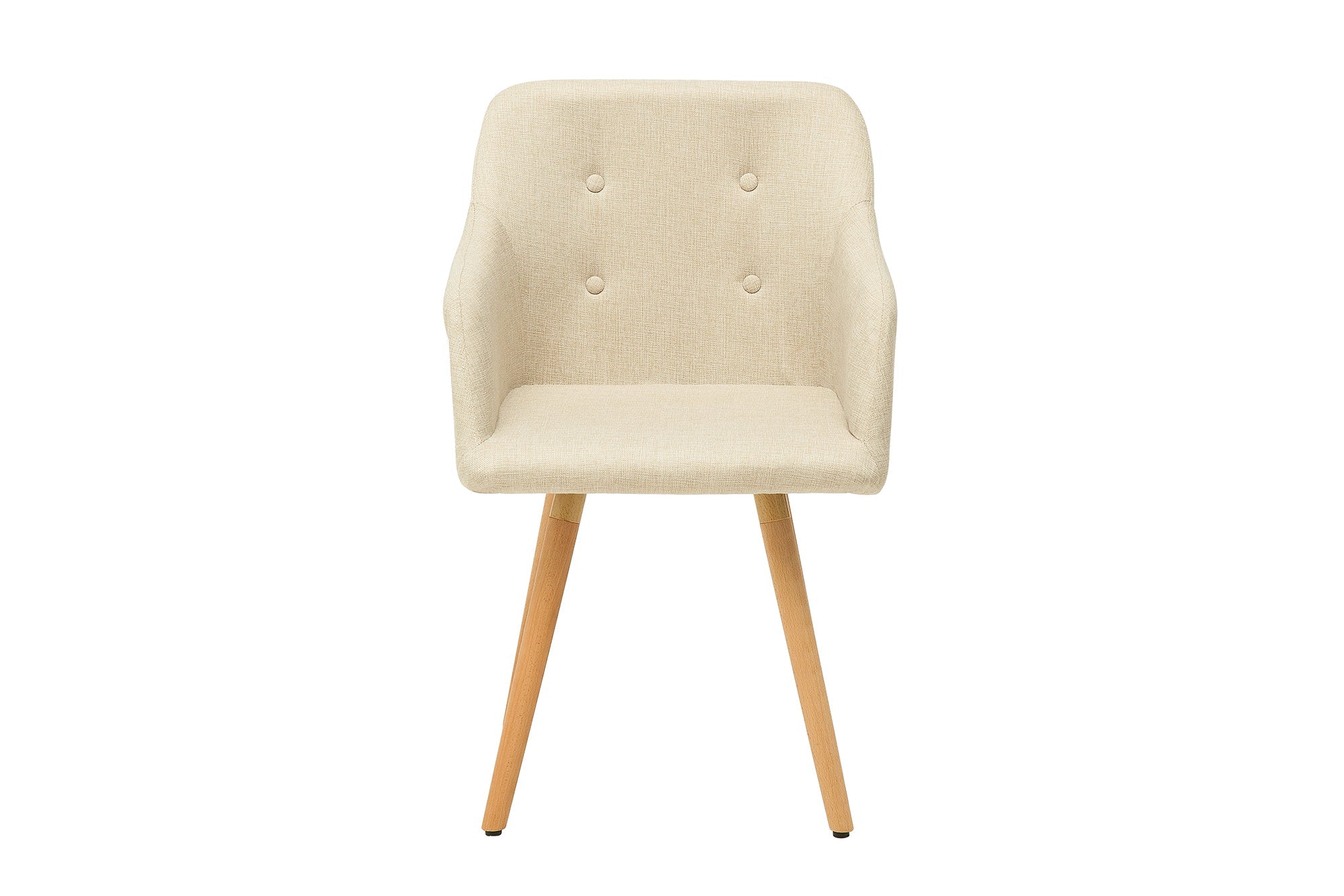 Lote de 2x SCANDINAVIA MEISTERSTÜCK sillas de diseño retro beige con reposabrazos