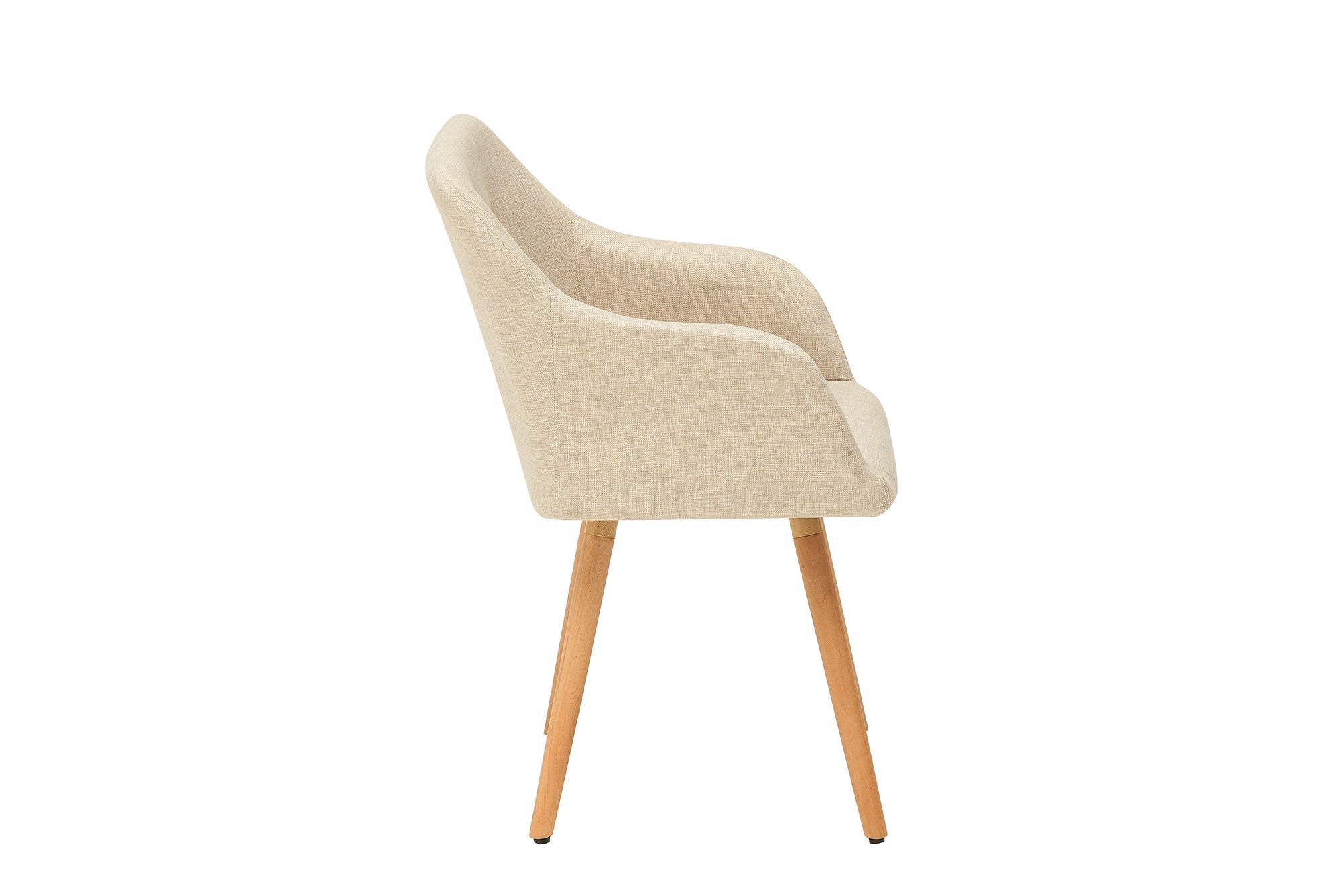 Lote de 2x SCANDINAVIA MEISTERSTÜCK sillas de diseño retro beige con reposabrazos