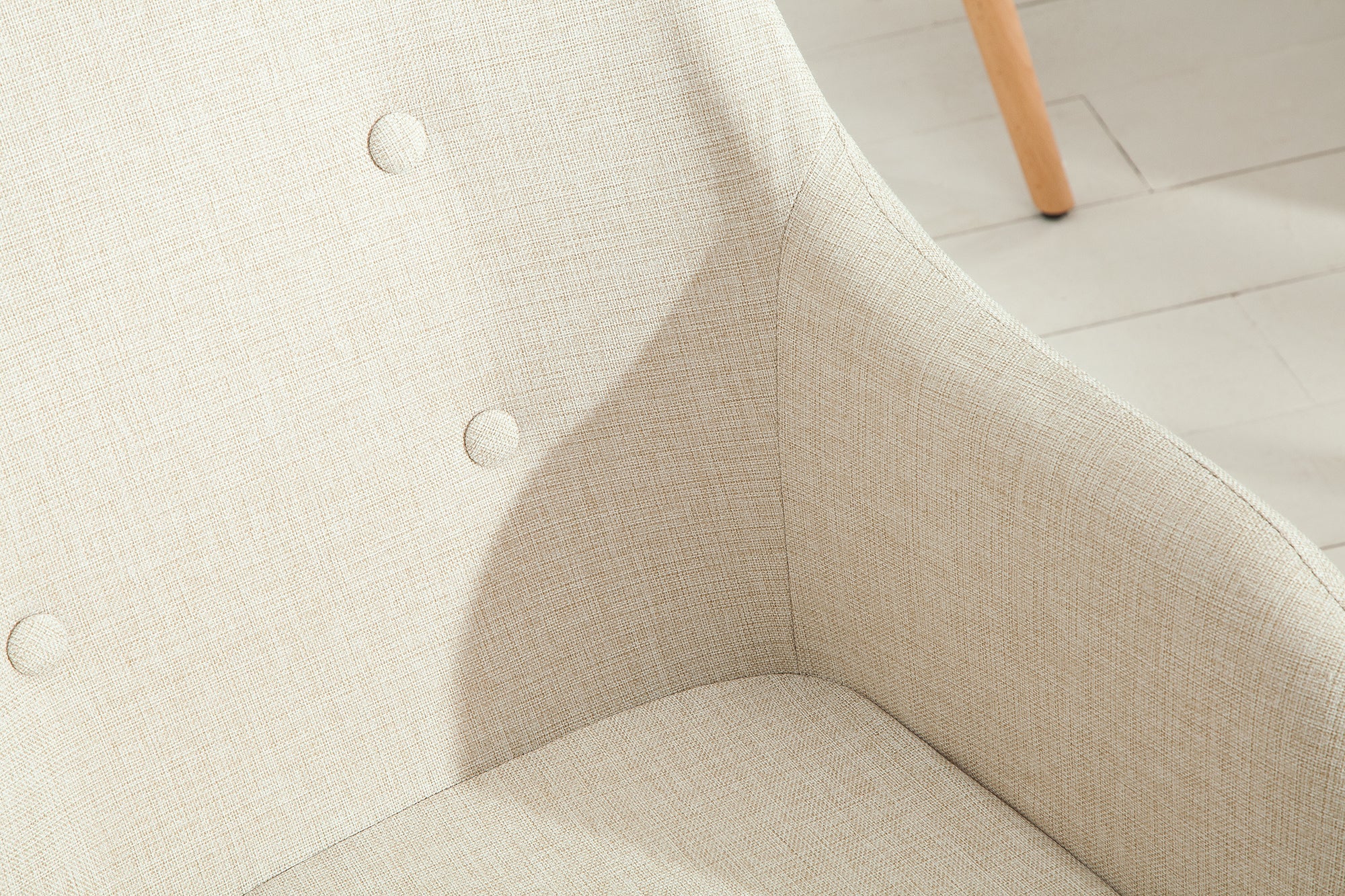 Lote de 2x SCANDINAVIA MEISTERSTÜCK sillas de diseño retro beige con reposabrazos