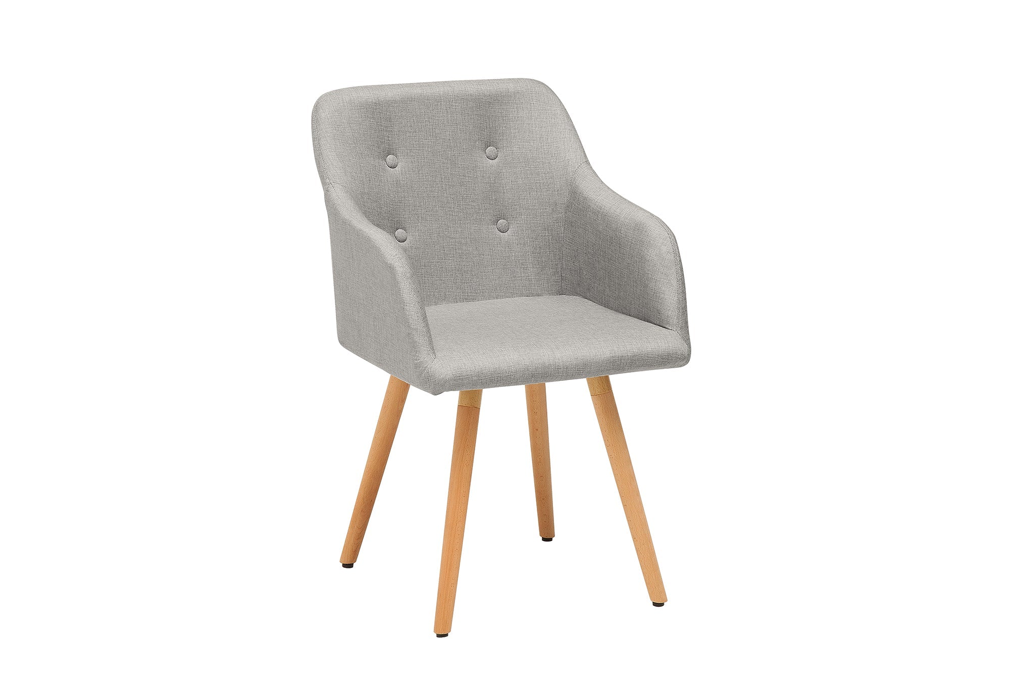 Juego de 2x sillas de diseño retro SCANDINAVIA MEISTERSTÜCK en gris claro con reposabrazos