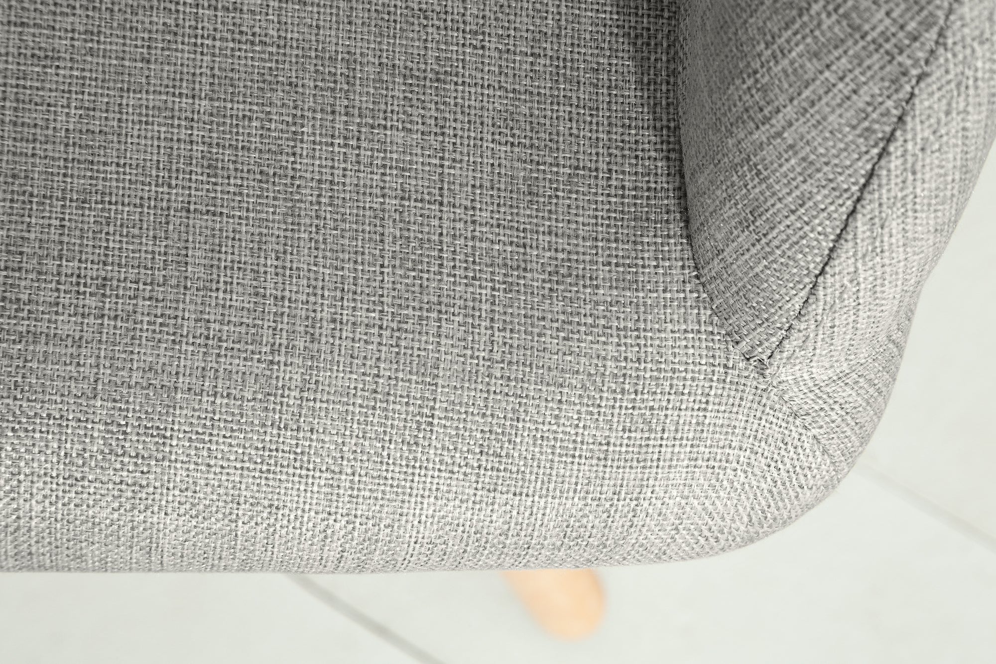 Juego de 2x sillas de diseño retro SCANDINAVIA MEISTERSTÜCK en gris claro con reposabrazos