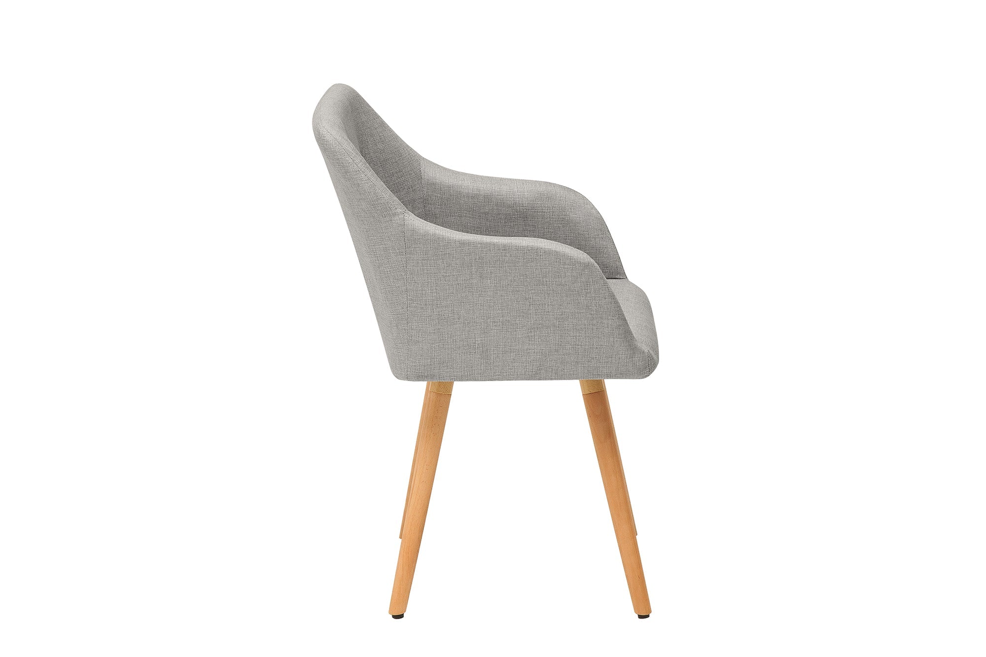 Juego de 2x sillas de diseño retro SCANDINAVIA MEISTERSTÜCK en gris claro con reposabrazos