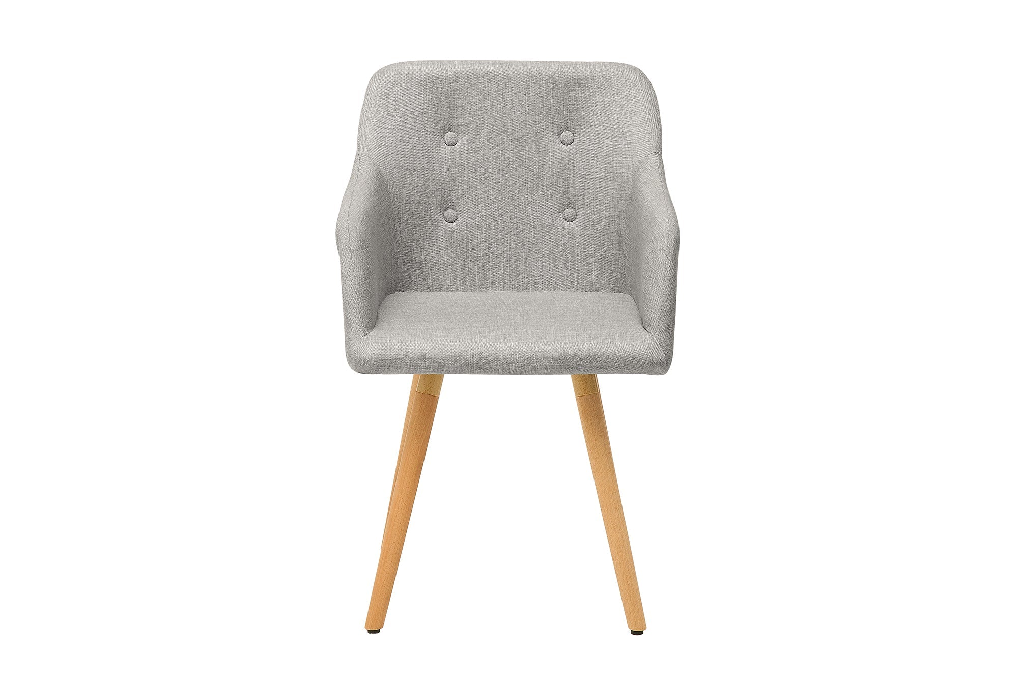 Juego de 2x sillas de diseño retro SCANDINAVIA MEISTERSTÜCK en gris claro con reposabrazos