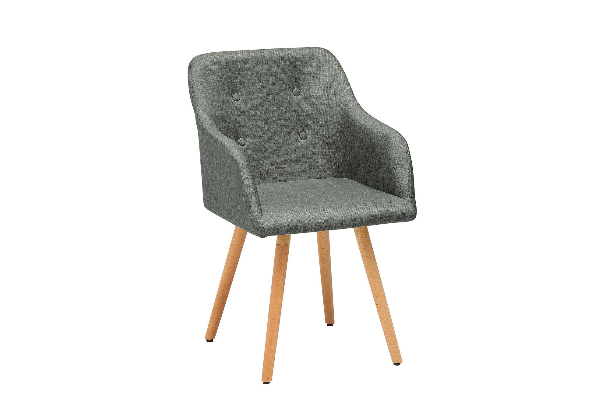 Juego de 2x sillas de diseño retro SCANDINAVIA MEISTERSTÜCK, gris con reposabrazos