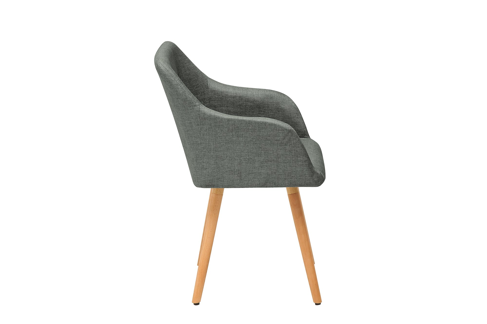 Juego de 2x sillas de diseño retro SCANDINAVIA MEISTERSTÜCK, gris con reposabrazos