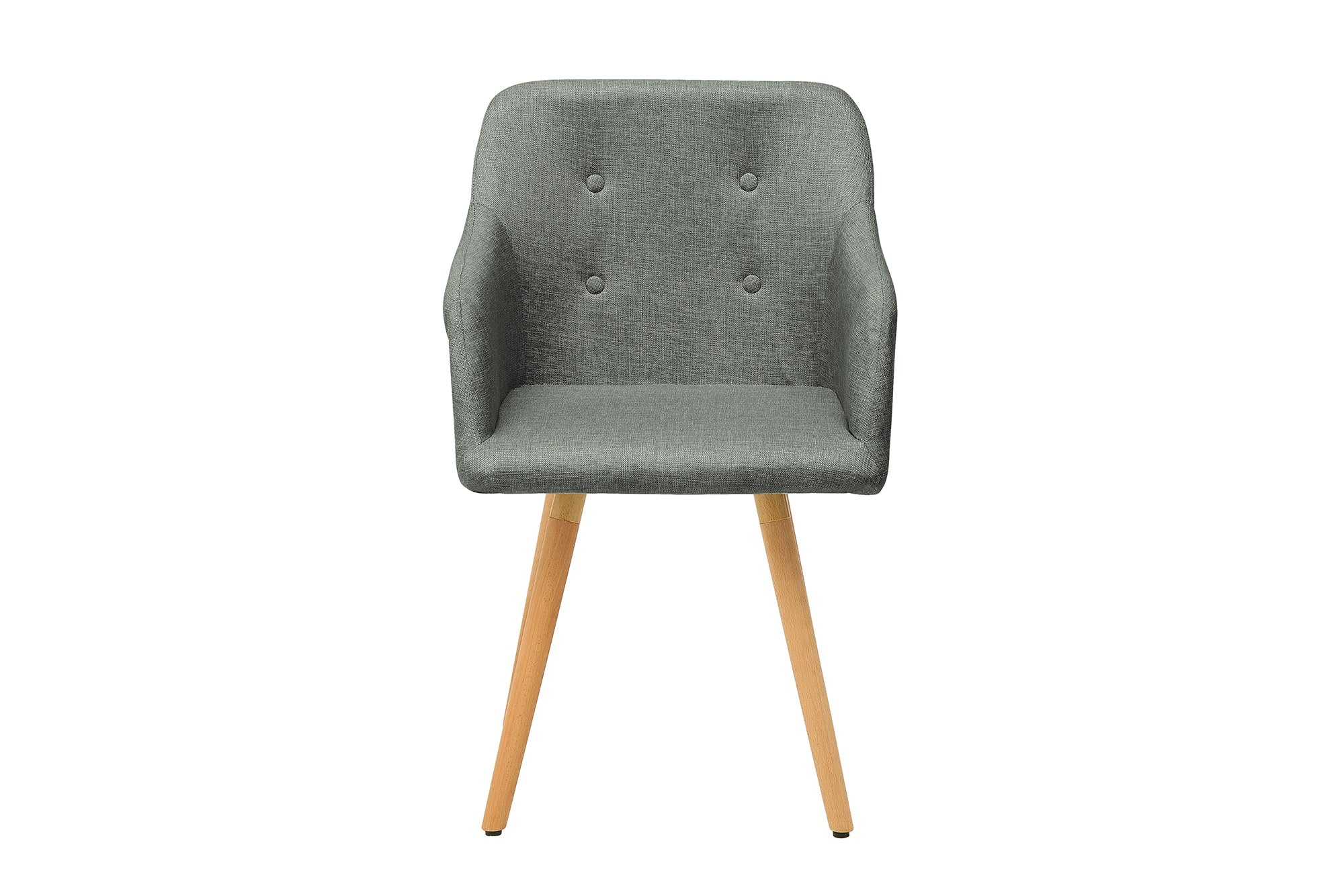 Juego de 2x sillas de diseño retro SCANDINAVIA MEISTERSTÜCK, gris con reposabrazos