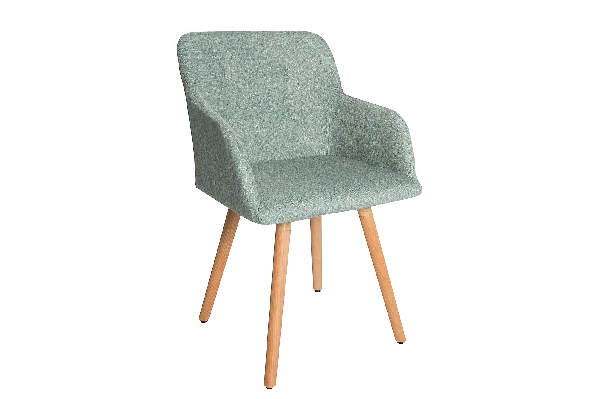 Juego de 2 sillas SCANDINAVIA MEISTERSTÜCK de diseño retro en verde salvia con reposabrazos