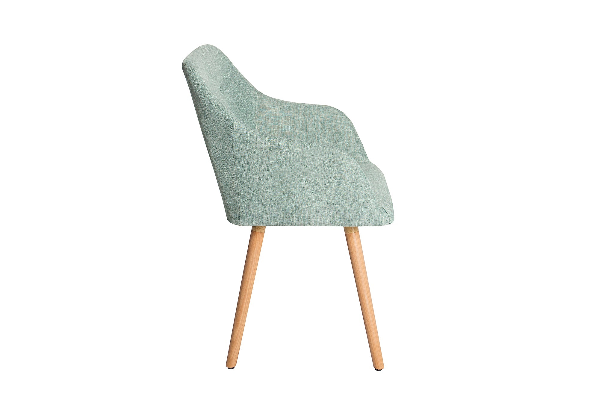 Juego de 2 sillas SCANDINAVIA MEISTERSTÜCK de diseño retro en verde salvia con reposabrazos