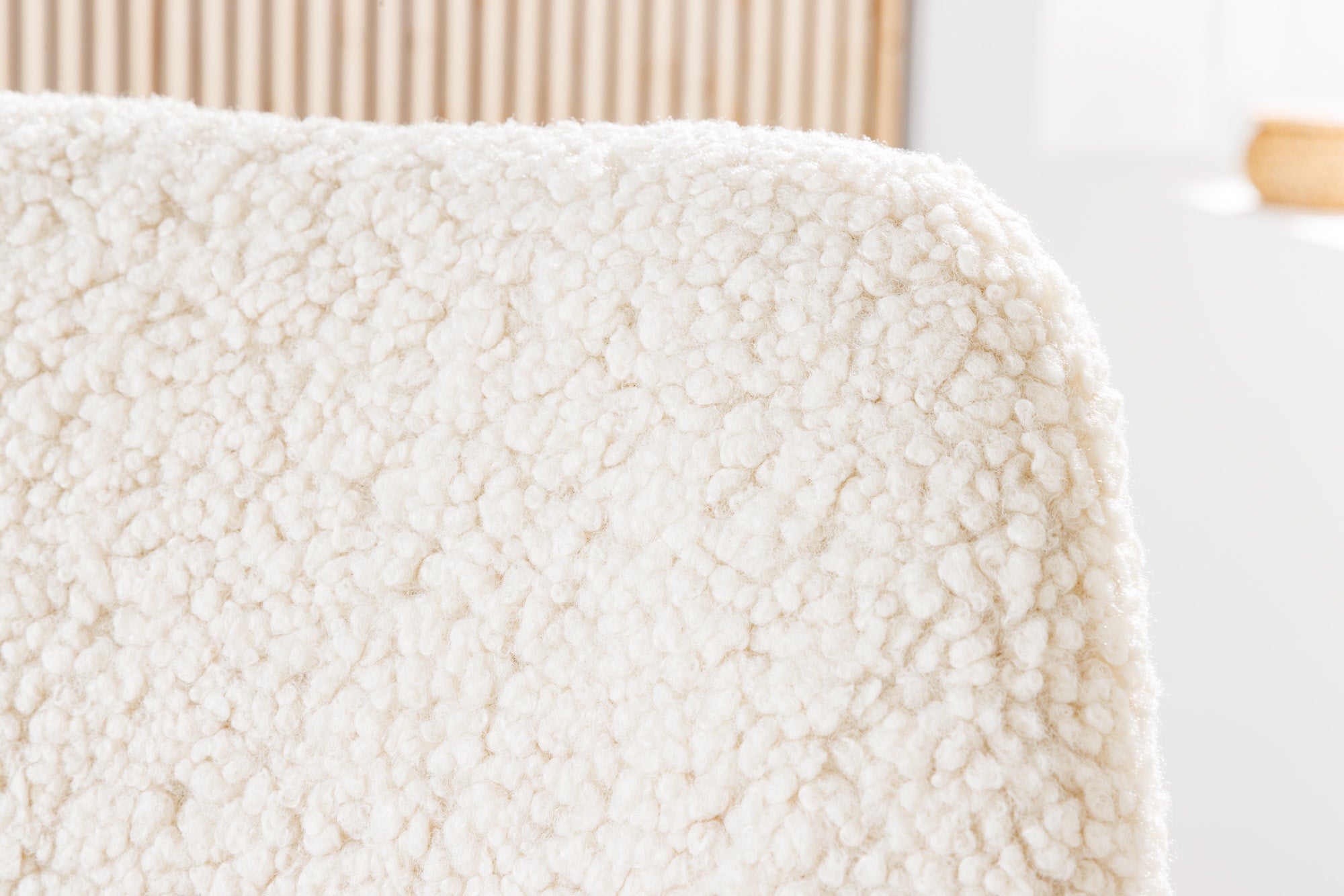 Lot de 2x chaises design SCANDINAVIA MEISTERSTÜCK crème Bouclé pieds métal noir