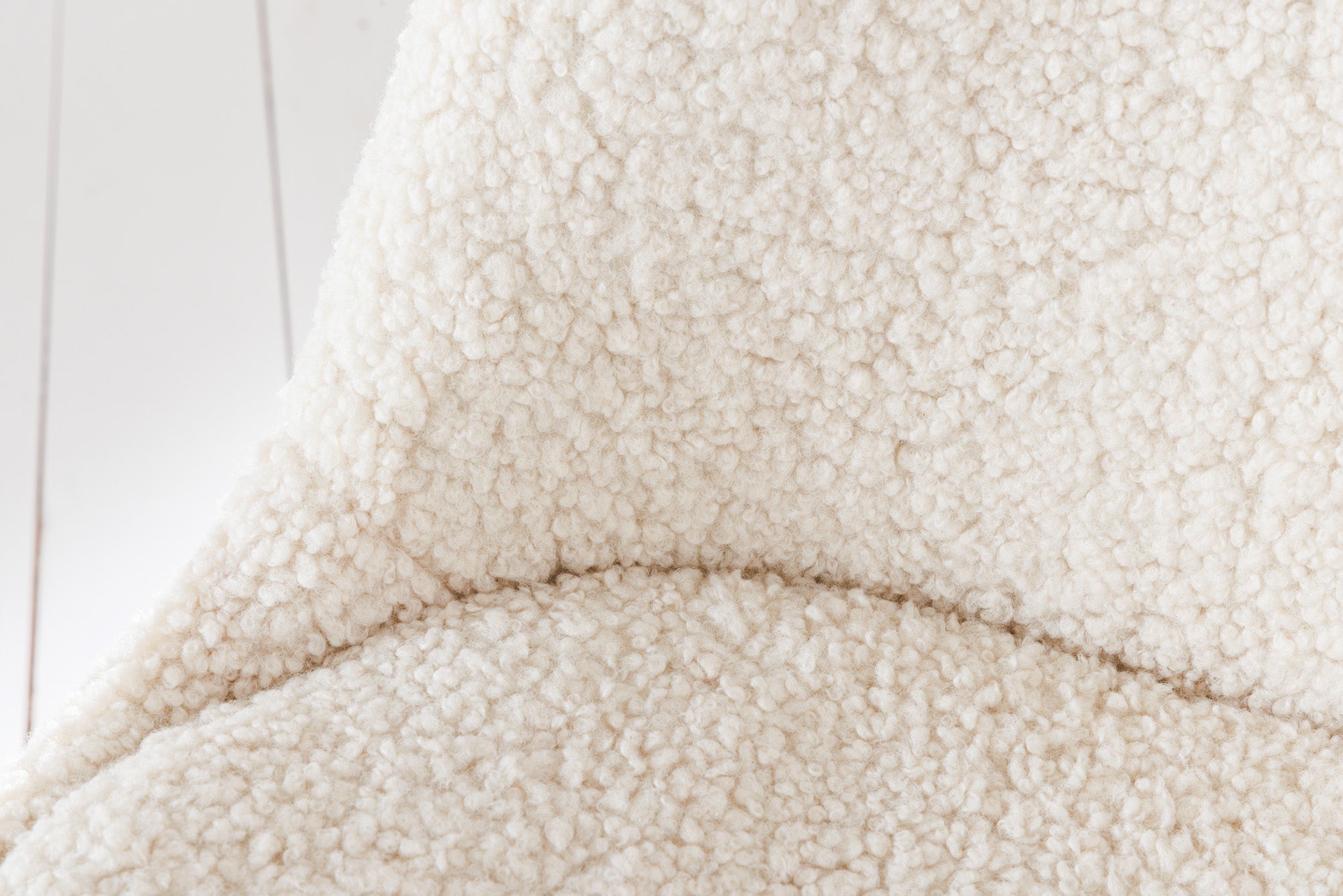 Lot de 2x chaises design SCANDINAVIA MEISTERSTÜCK crème Bouclé pieds métal noir