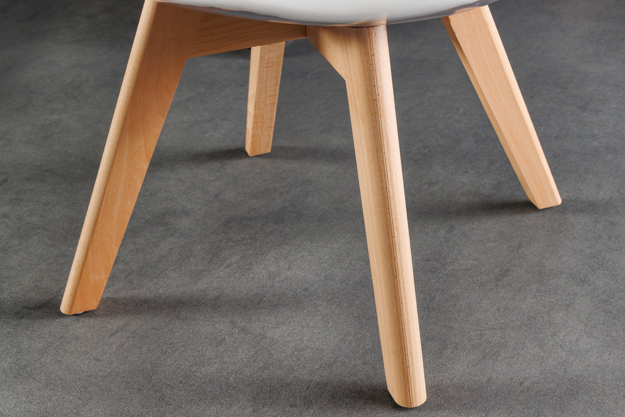 Juego de 2 sillas de diseño SCANDINAVIA MEISTERSTÜCK de plástico blanco transparente y madera de haya natural