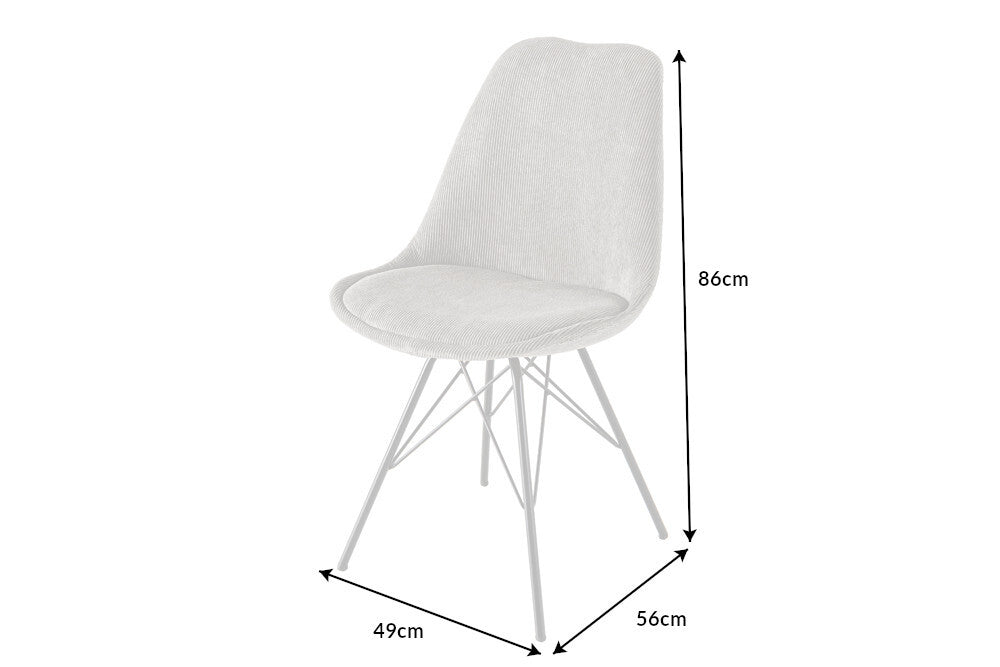 Lot de 2x chaises rétro SCANDINAVIA MEISTERSTÜCK gris