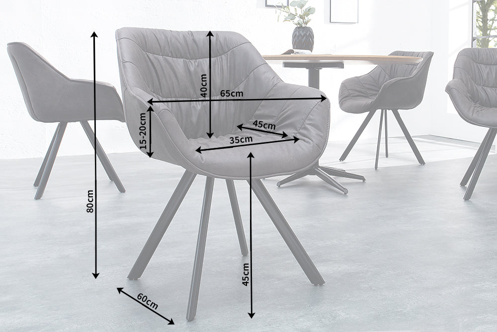 THE DUTCH COMFORT silla de diseño marrón antiguo de estilo retro con reposabrazos