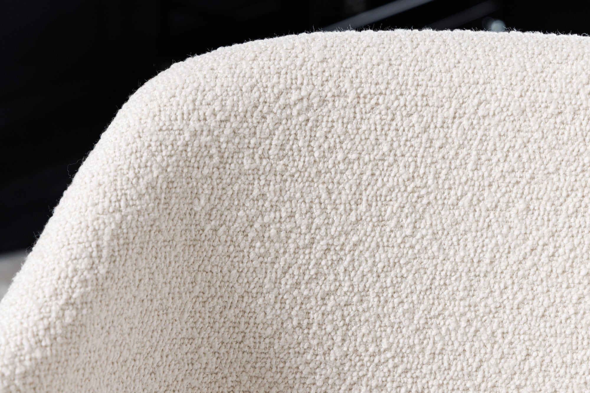 Lot de 2x chaises design VOGUE blanc Bouclé pieds métal doré