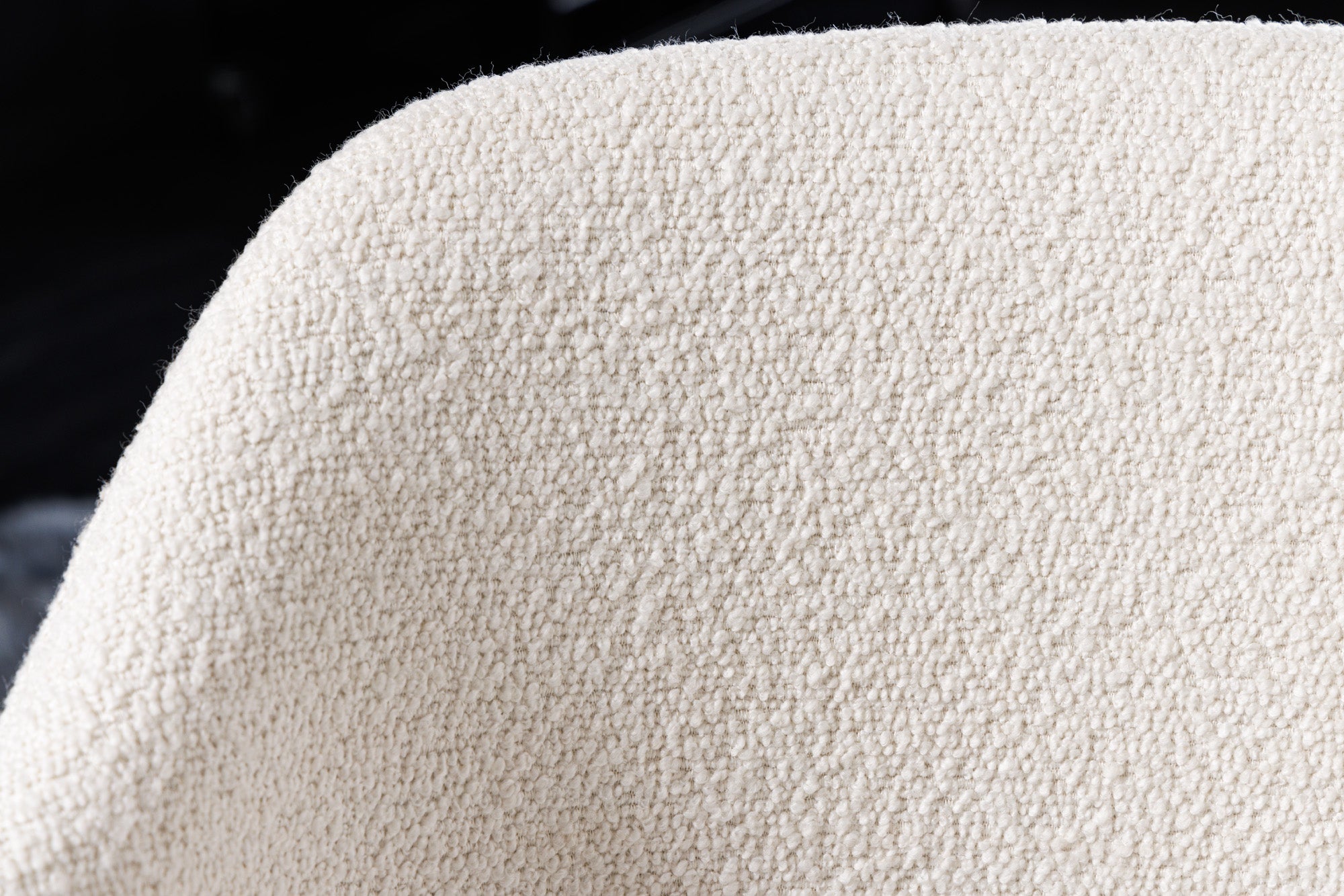 Lot de 2x chaises design VOGUE blanc bouclé pieds métal noir