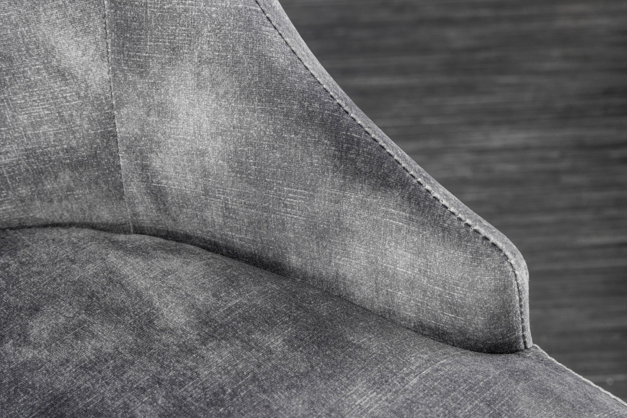 Lot de 2x chaises élégante de style baroque moderne en velours gris avec tête de lion dorée