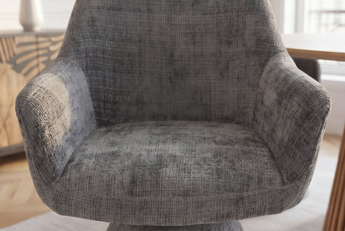 Chaise pivotante AMBIENTO grise Bouclé 180° avec retour automatique, chaise rembourrée