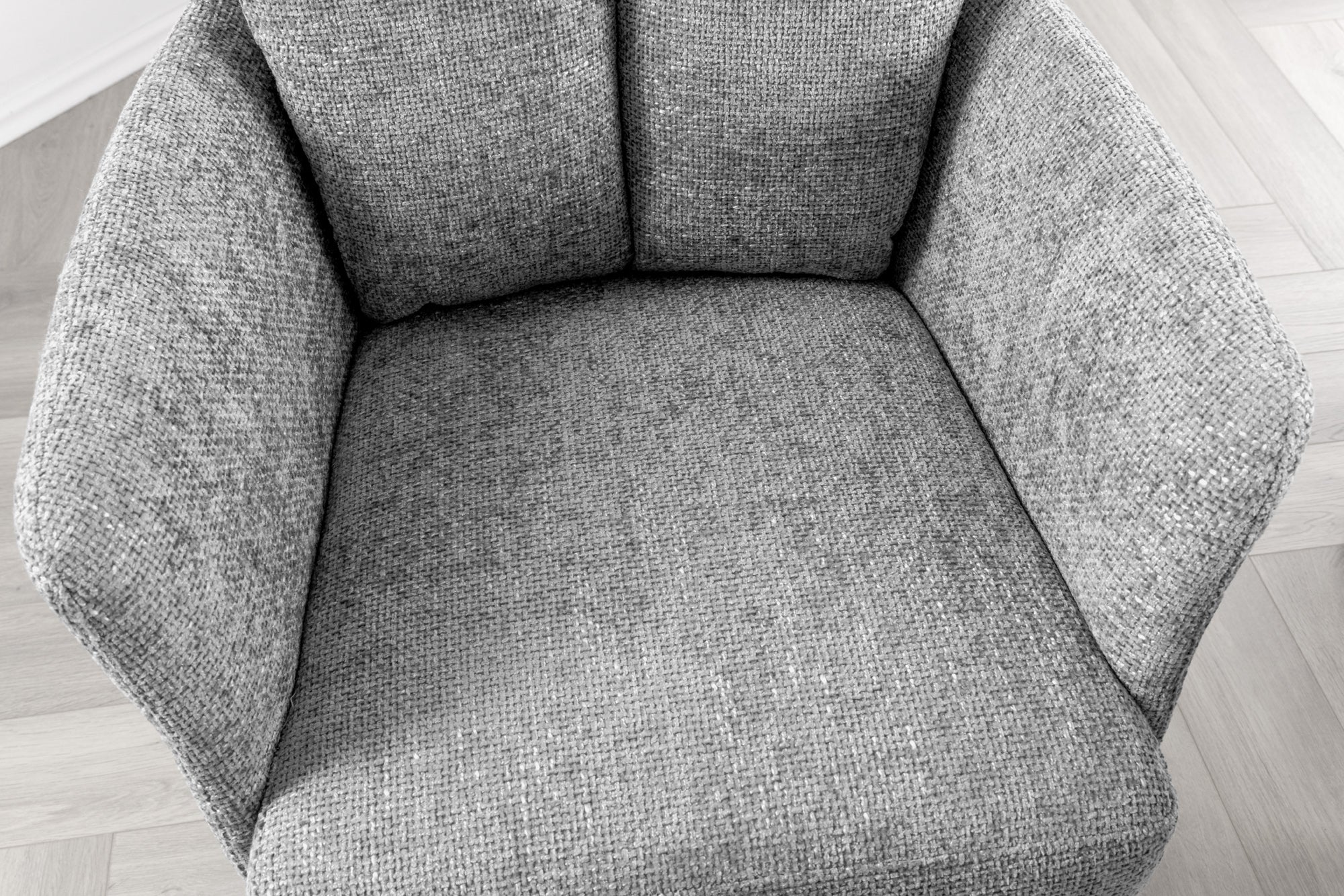 Lote de 2x sillas giratorias BIG GEORGE de tela estructurada gris con reposabrazos de metal negro
