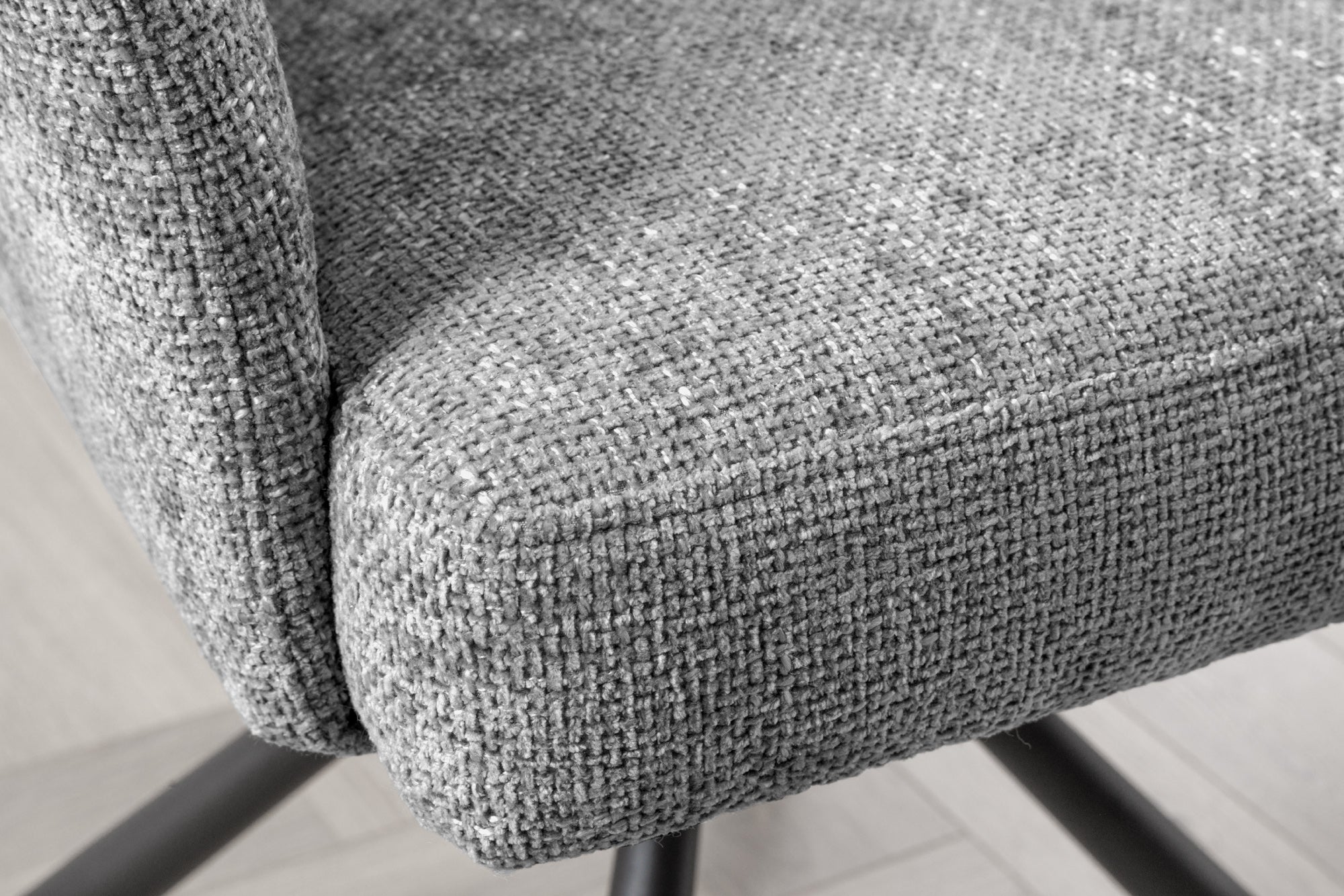 Lote de 2x sillas giratorias BIG GEORGE de tela estructurada gris con reposabrazos de metal negro